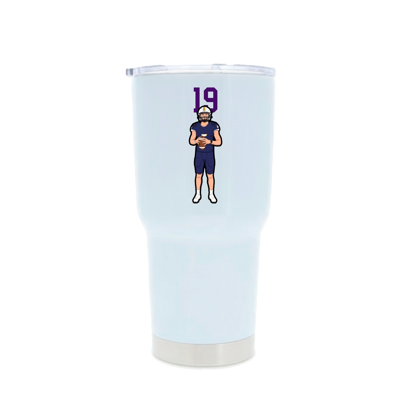30oz Stainless Steel Tumbler — Number Top in White