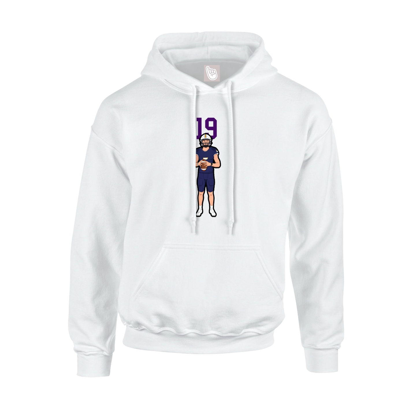 Hoodie — Number Top in White
