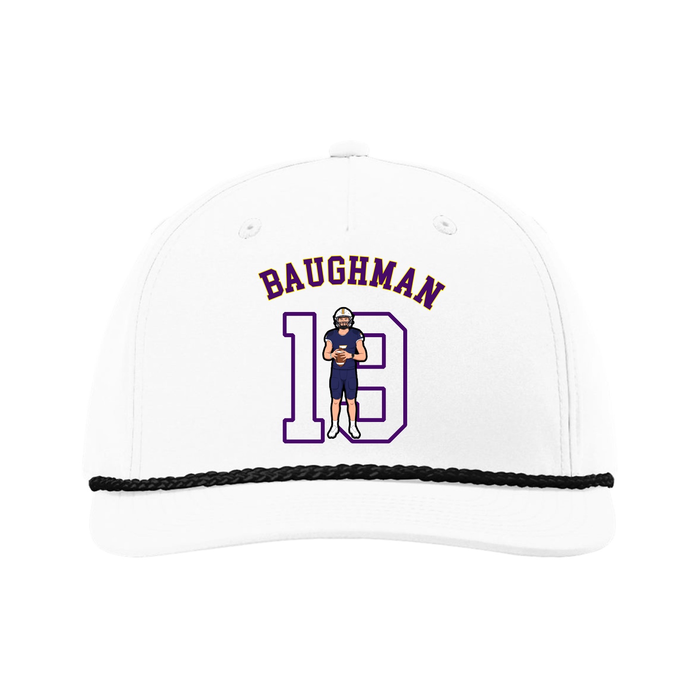 Five-Panel Classic Rope Cap — Shirsey Arch in White