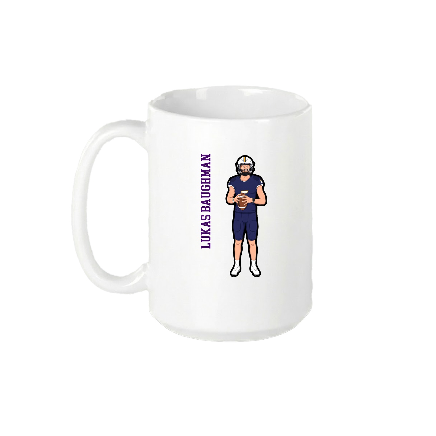 15oz Coffee Mug — Name Vertical in White
