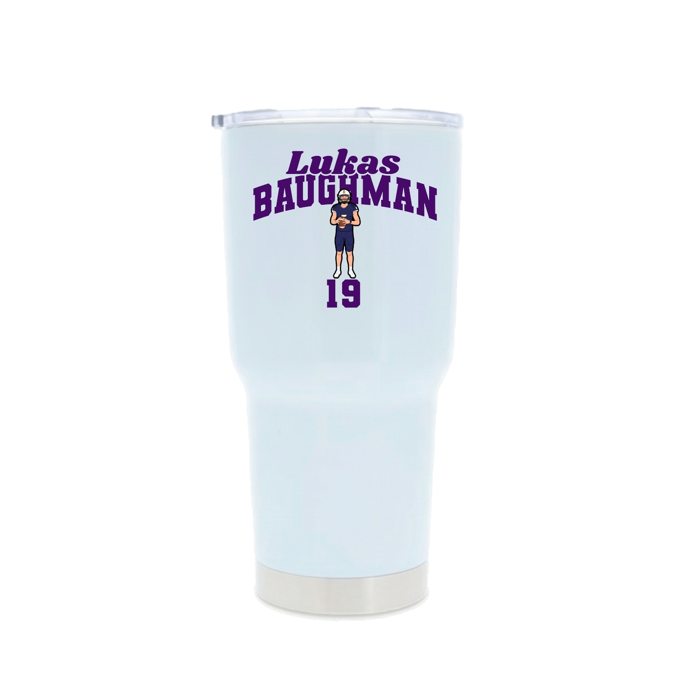 30oz Stainless Steel Tumbler — Signature Arch in White