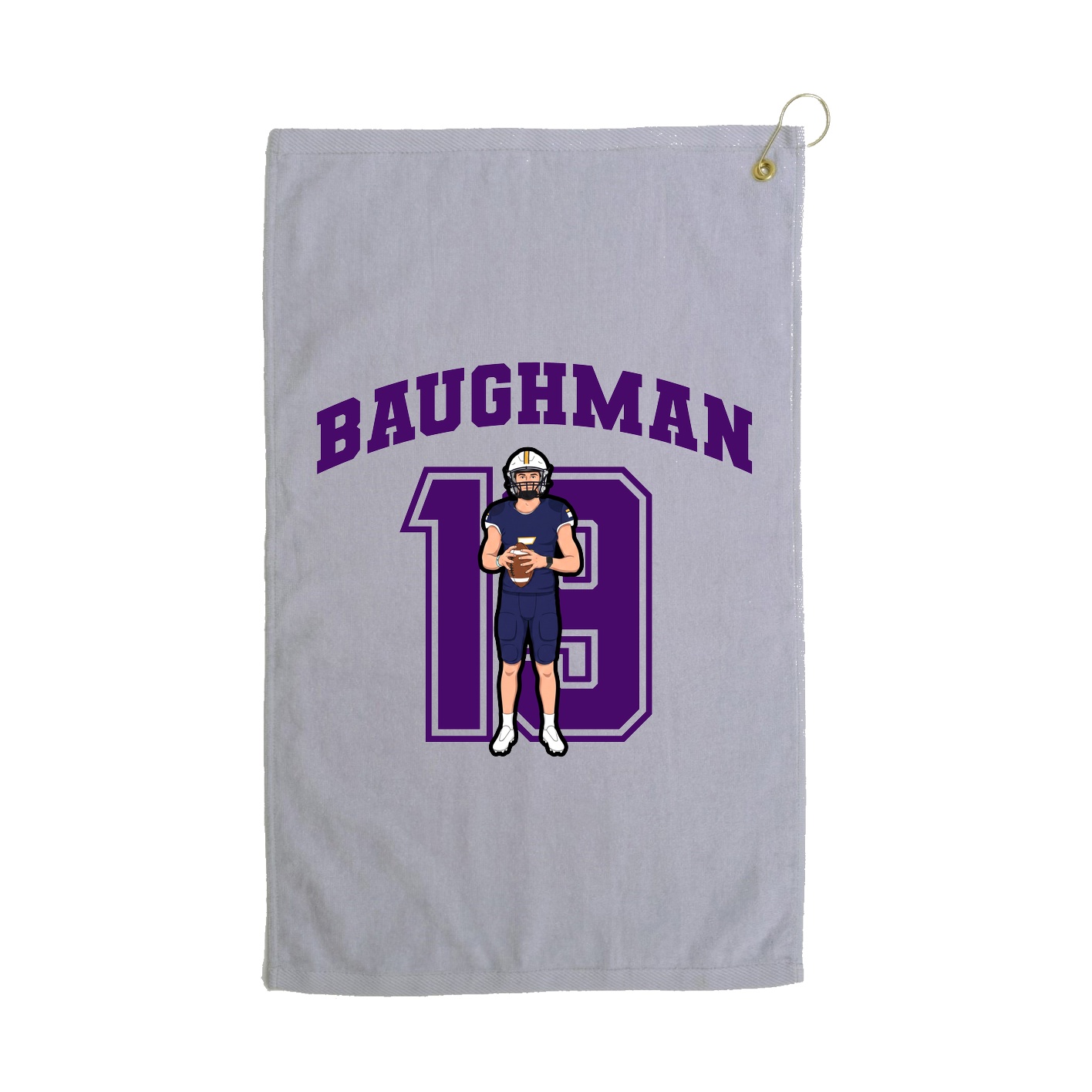 Golf Towel — Number in Grey