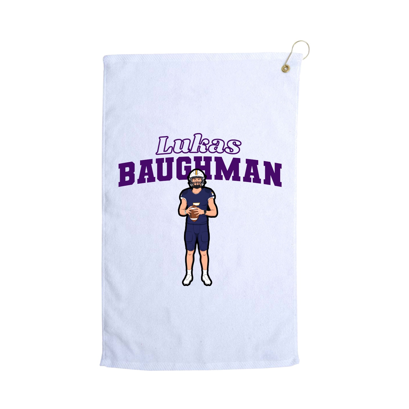 Golf Towel — Name Arch in White