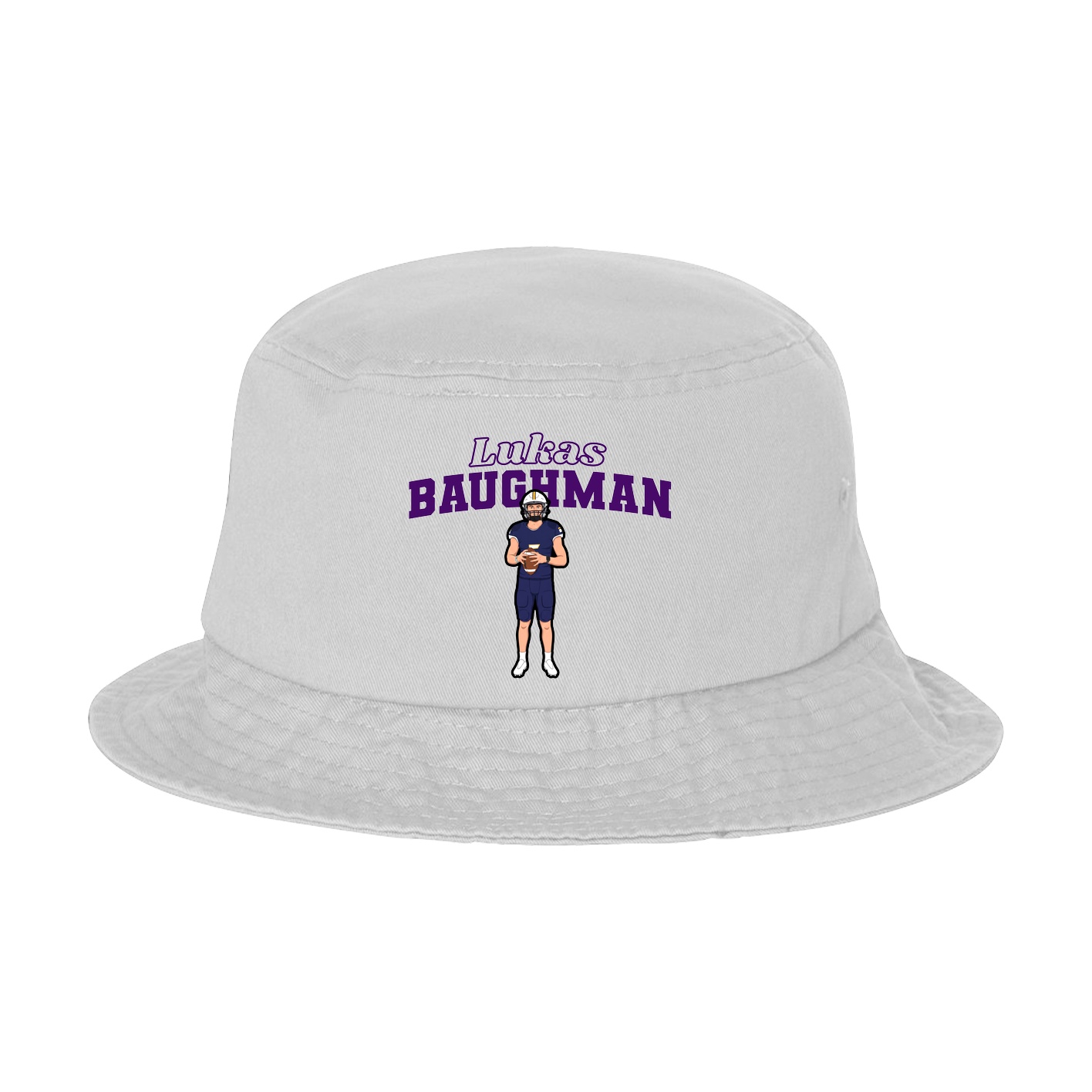 Bucket Cap — Name Arch in White