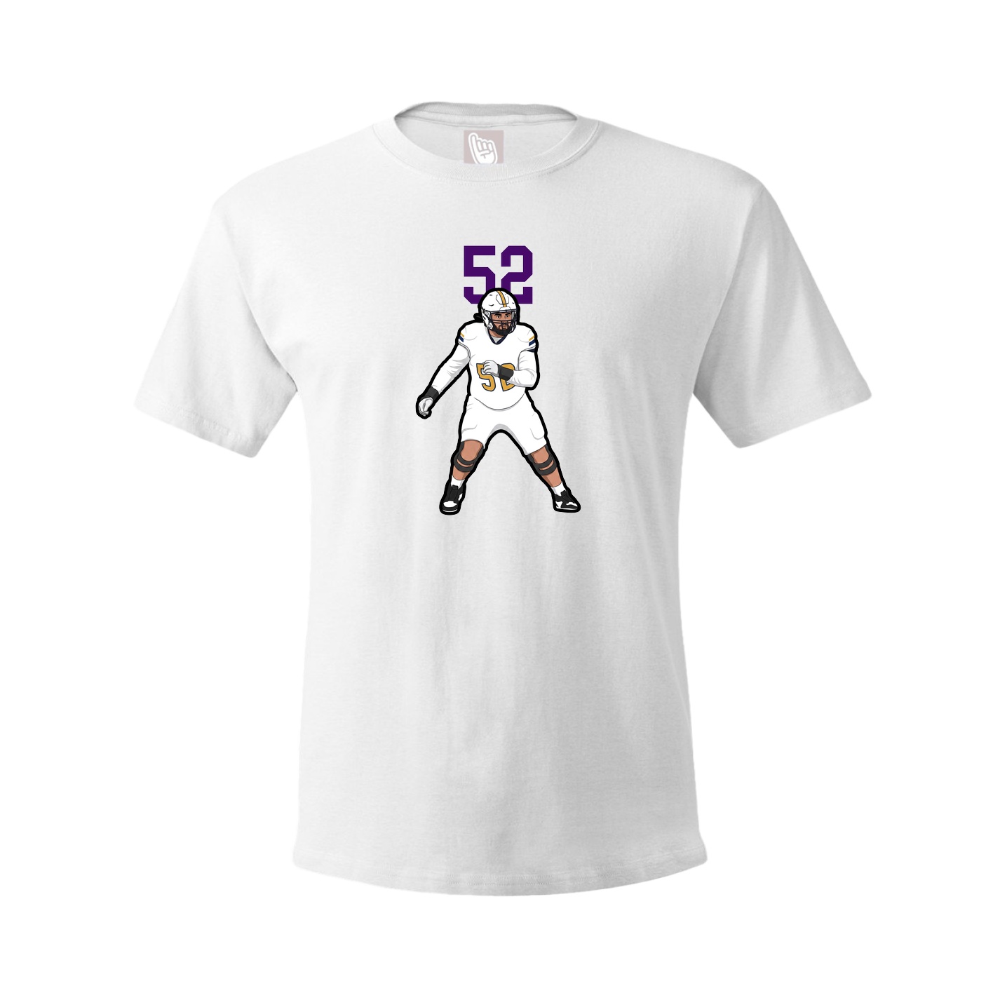 Youth Tee — Number Top in White