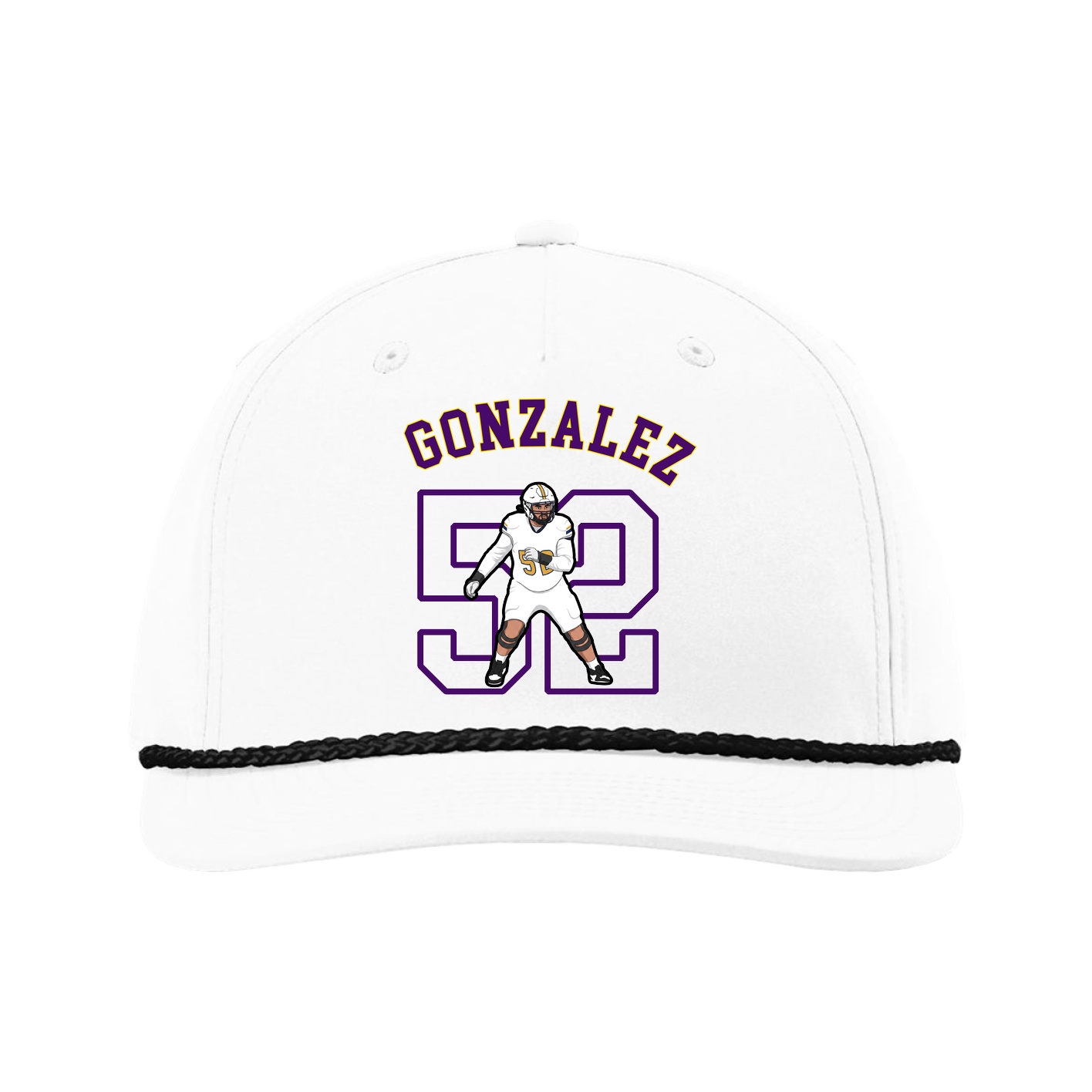 Five-Panel Classic Rope Cap — Shirsey Arch in White