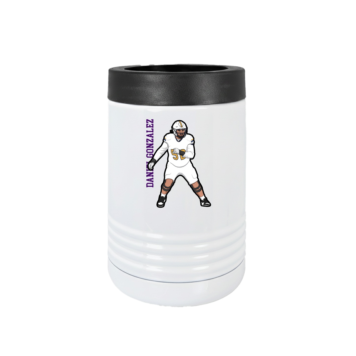 Beverage Holder — Name Vertical in White