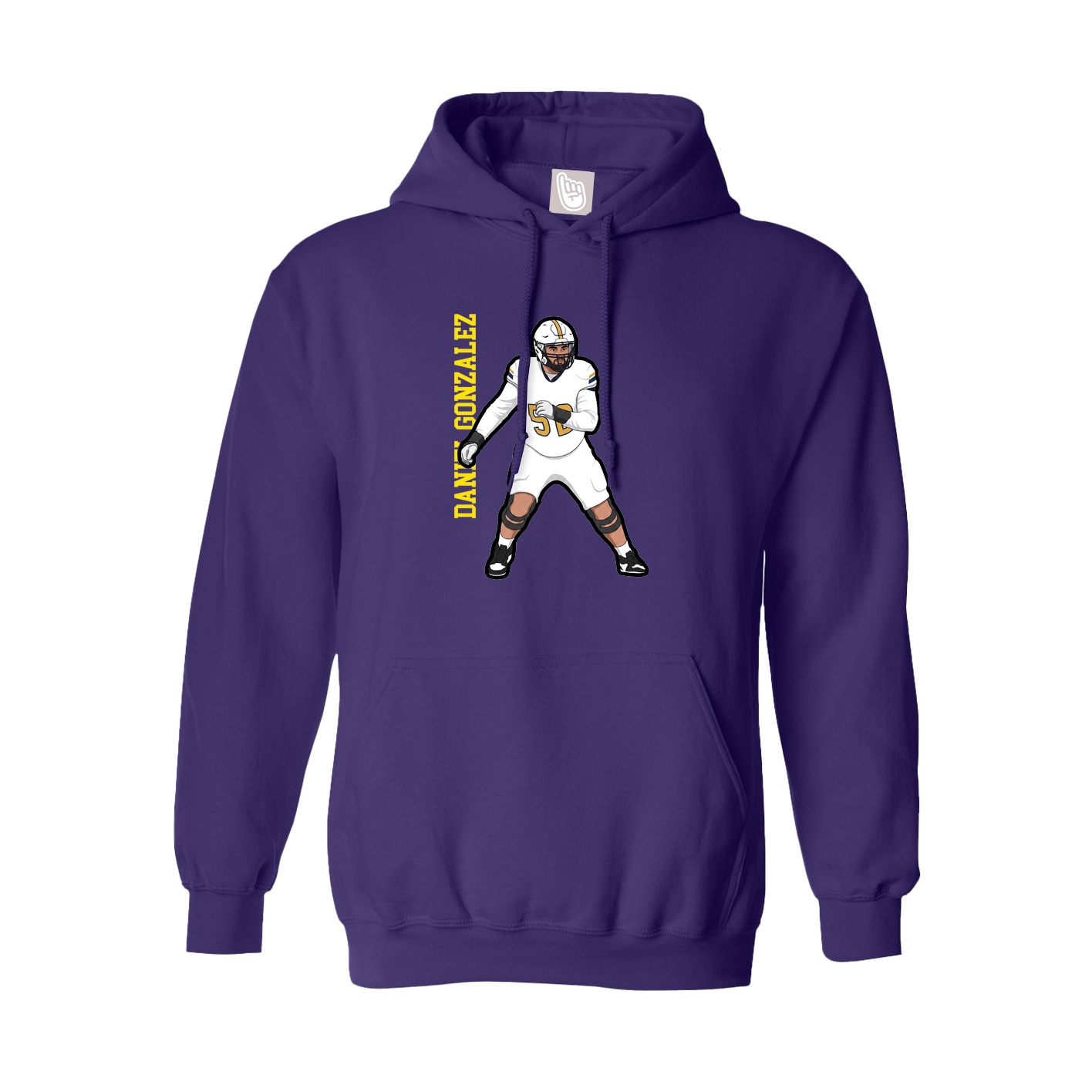 Hoodie — Name Vertical in Purple