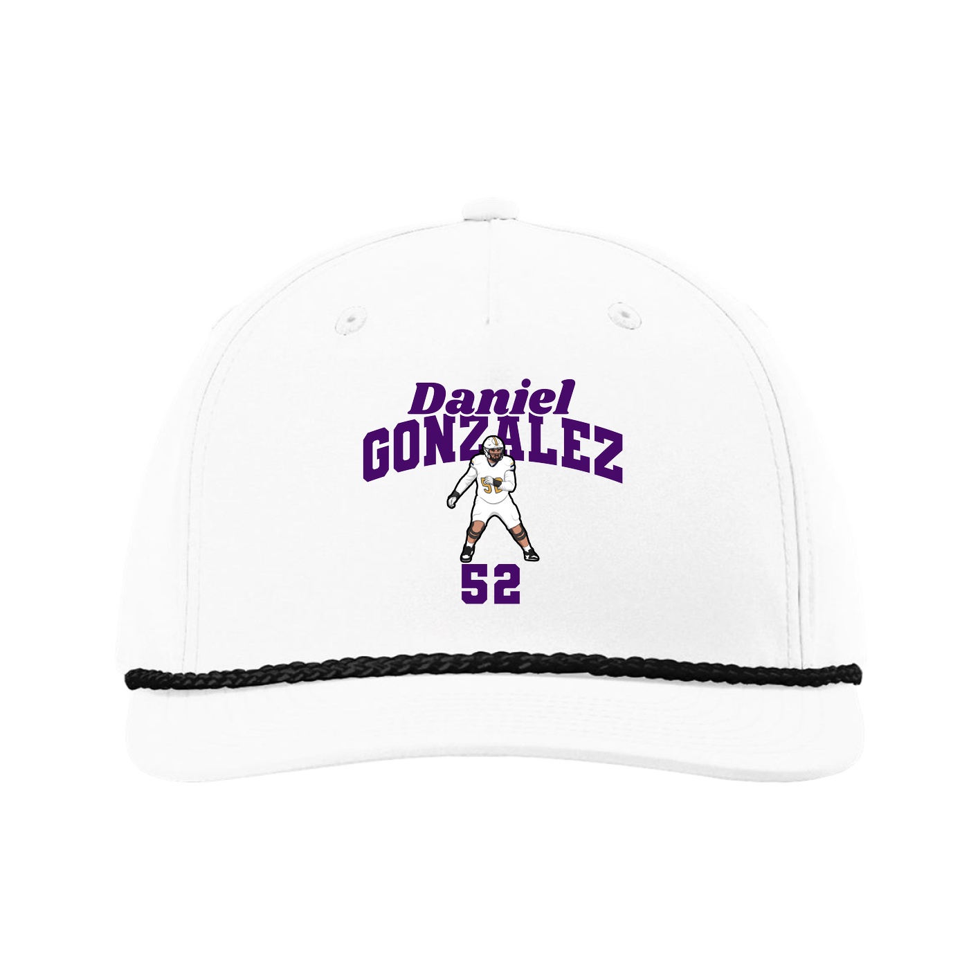 Five-Panel Classic Rope Cap — Signature Arch in White