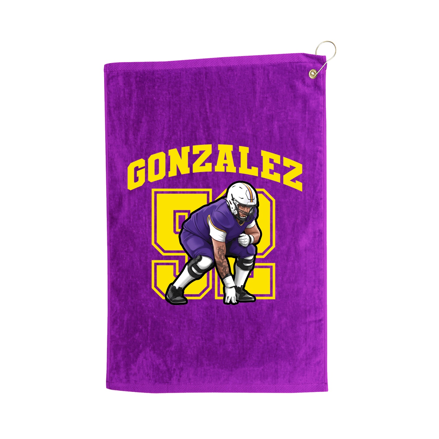 Golf Towel — Number in Purple