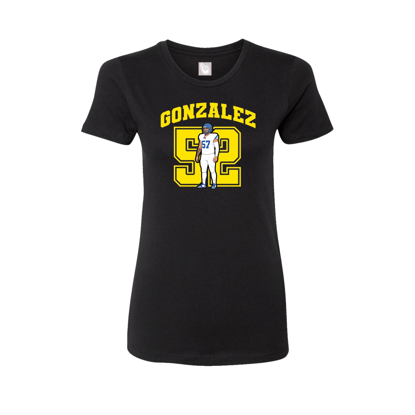 Fitted Women's Tee — Number in Black