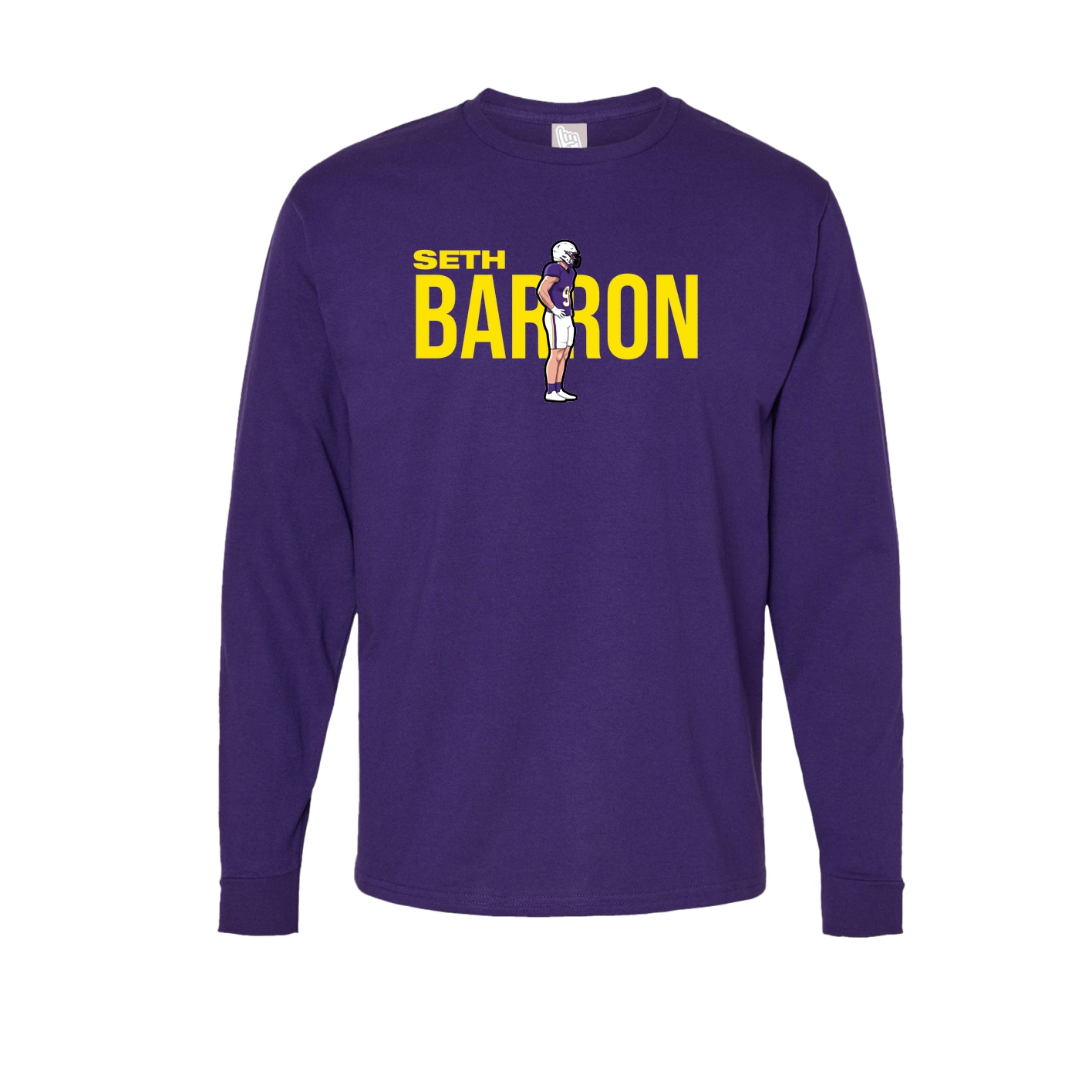 Long Sleeve Tee — Player Name in Purple