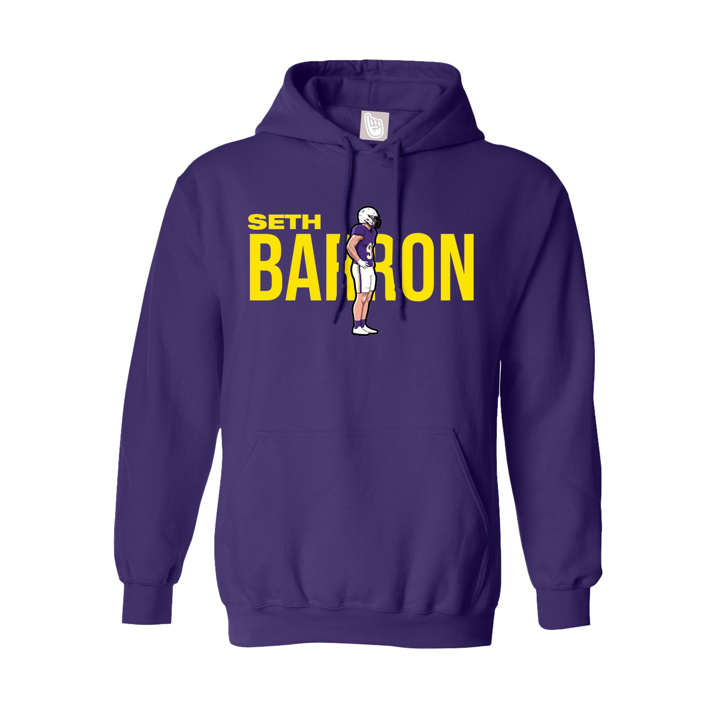Youth Hoodie — Player Name in Purple
