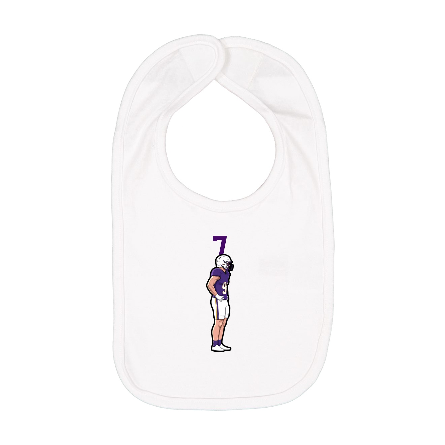 Infant Bib — Number Top in White