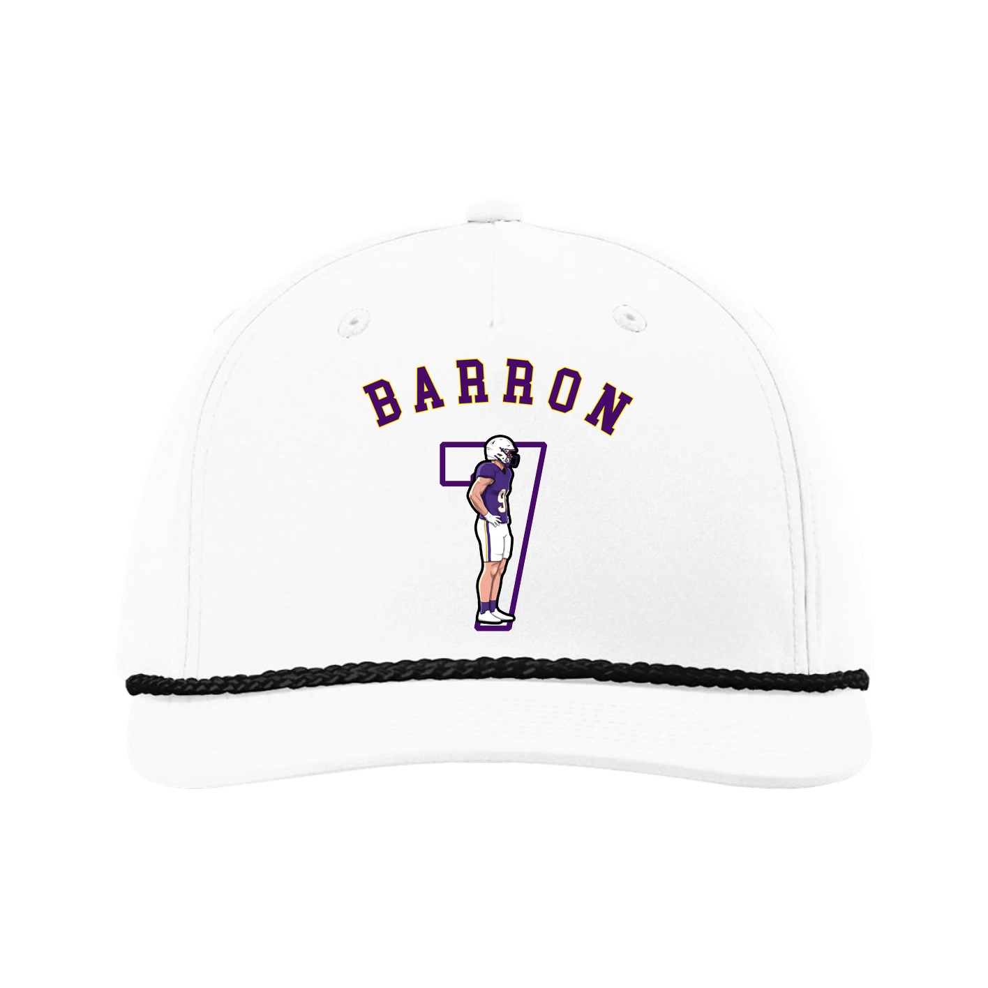 Five-Panel Classic Rope Cap — Shirsey Arch in White
