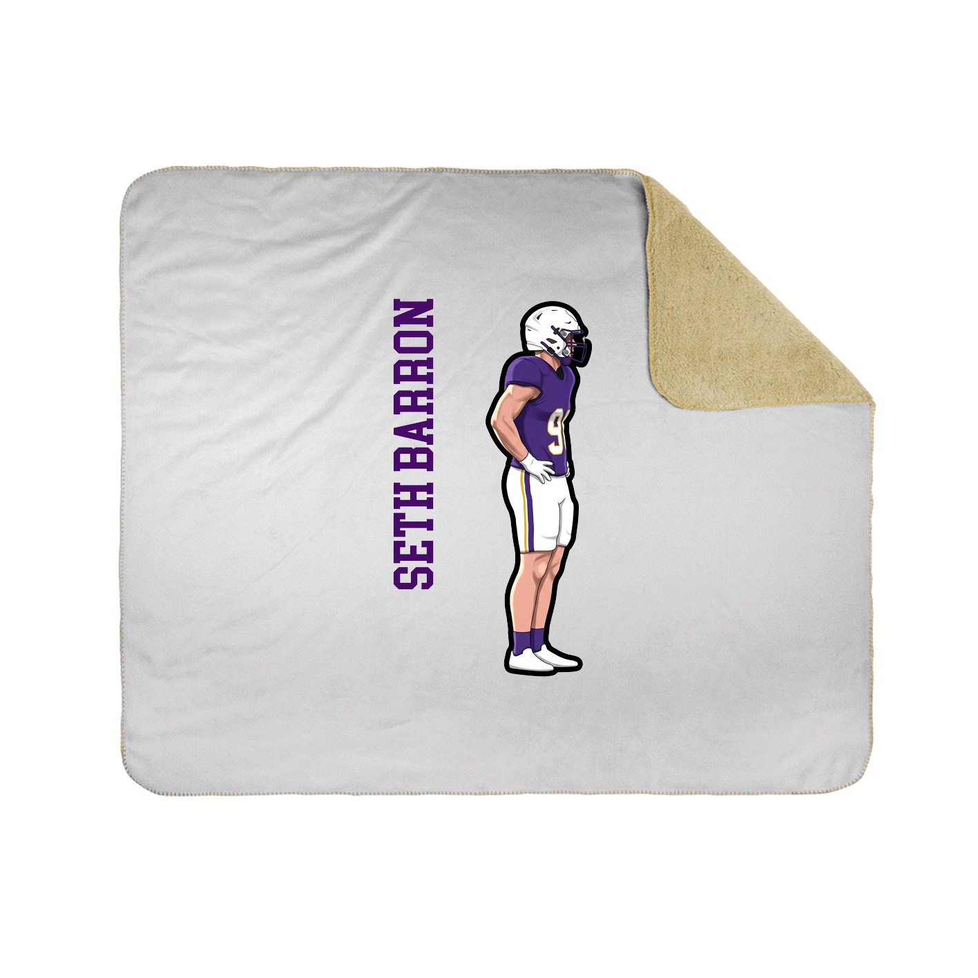 Throw Blanket — Name Vertical in White