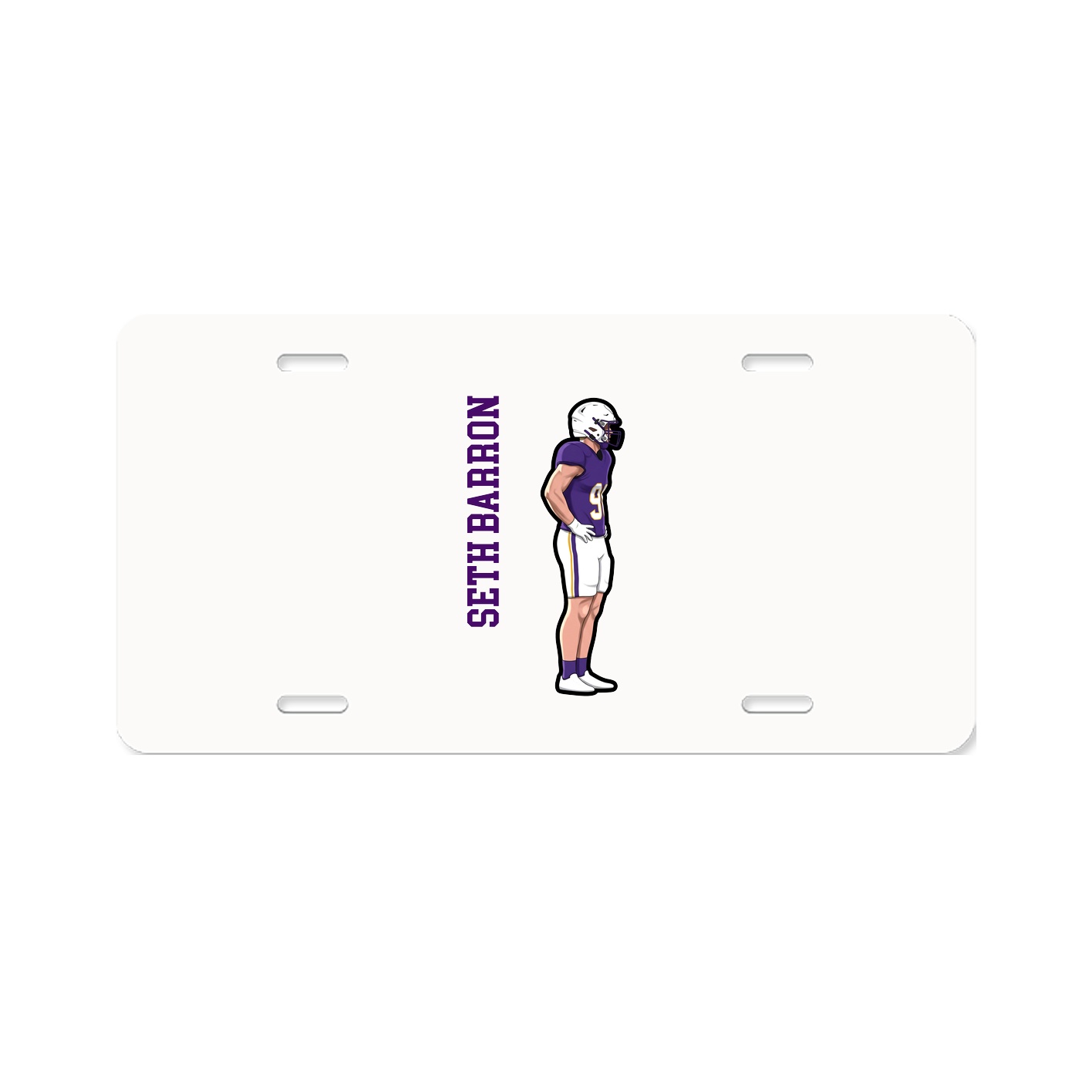 License Plate — Name Vertical in Classic
