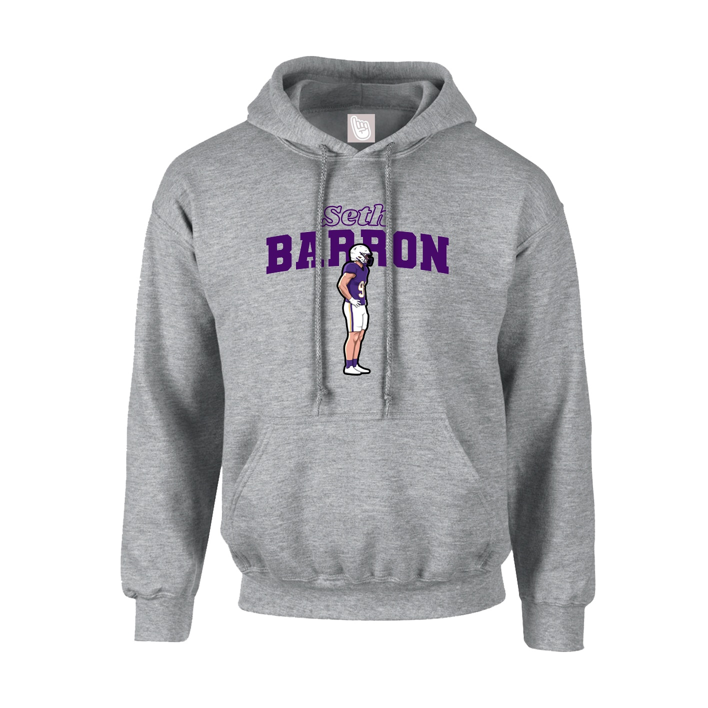 Hoodie — Name Arch in Grey