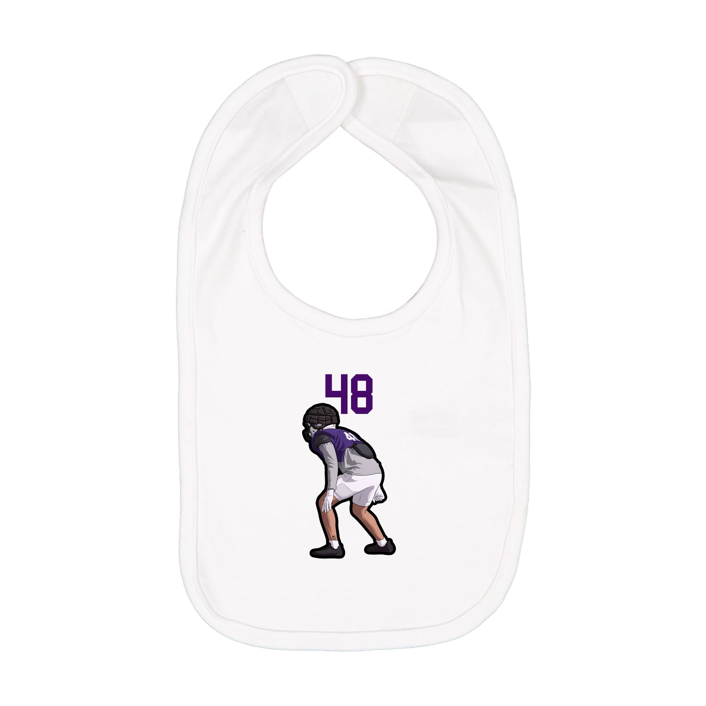 Infant Bib — Number Top in White