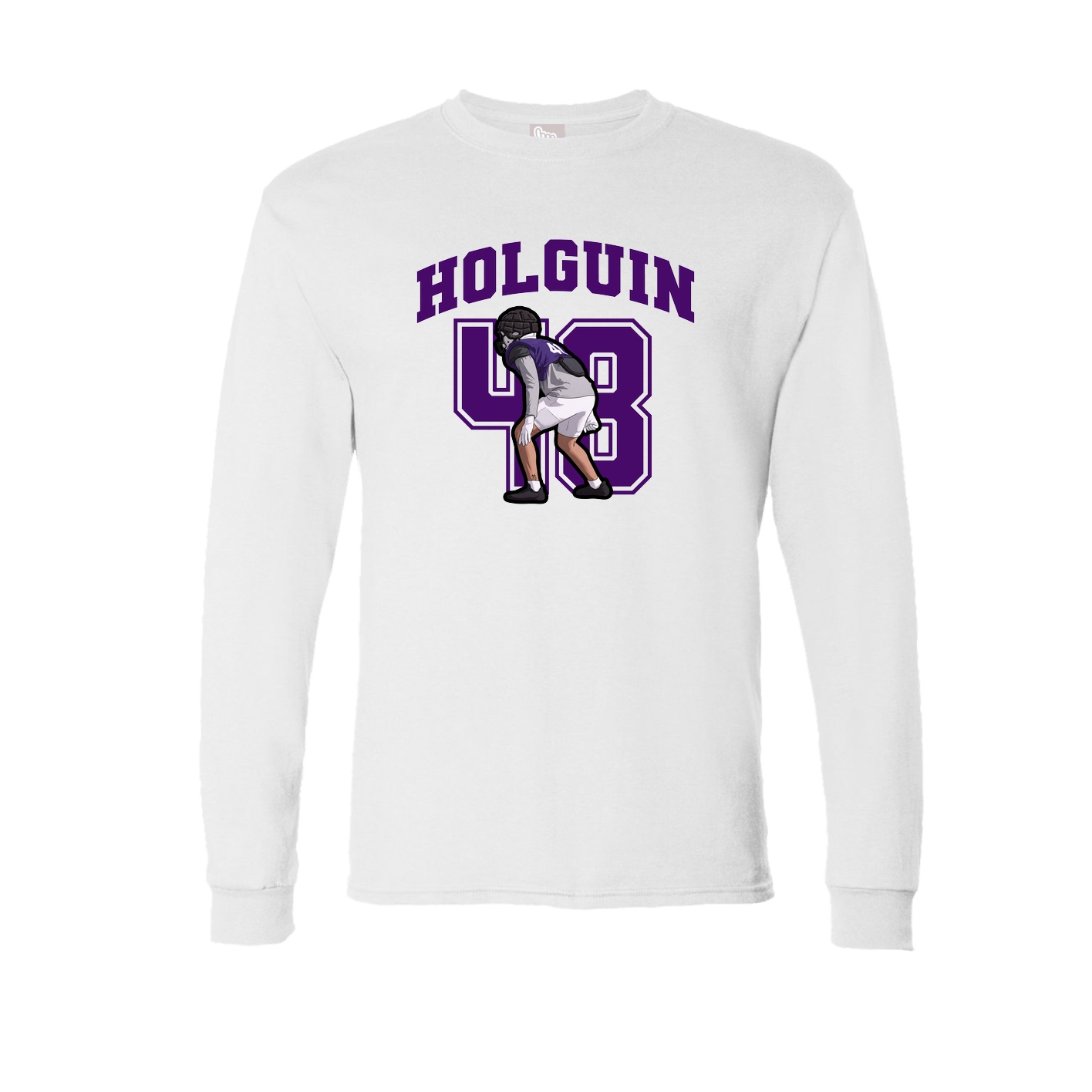 Long Sleeve Tee — Number in White
