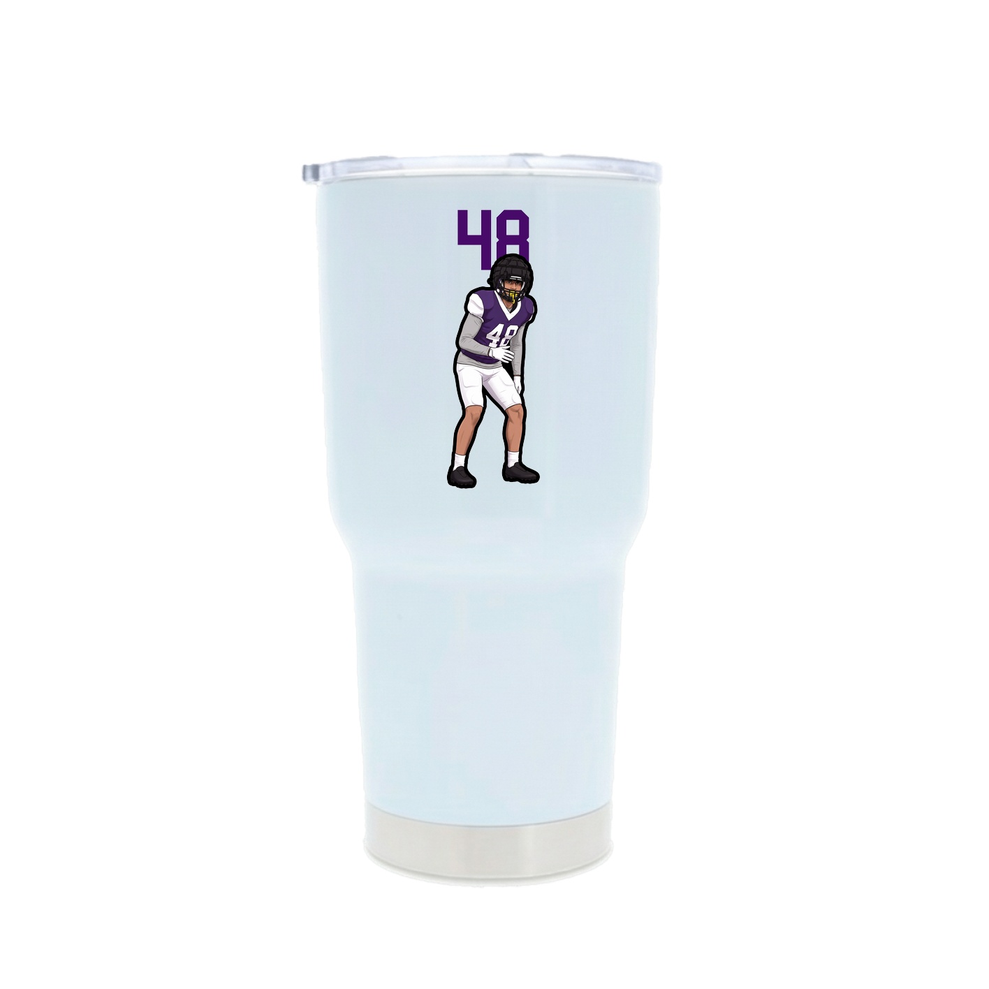 30oz Stainless Steel Tumbler — Number Top in White