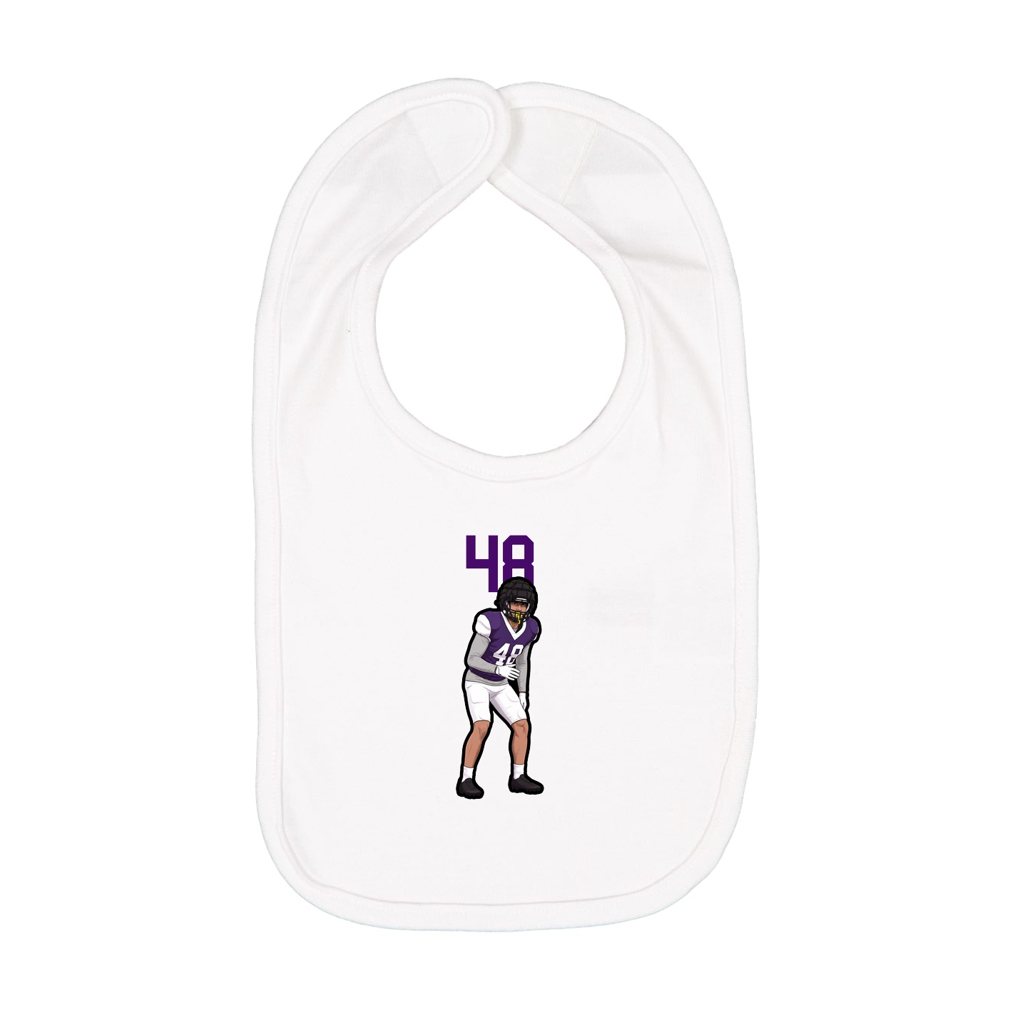 Infant Bib — Number Top in White