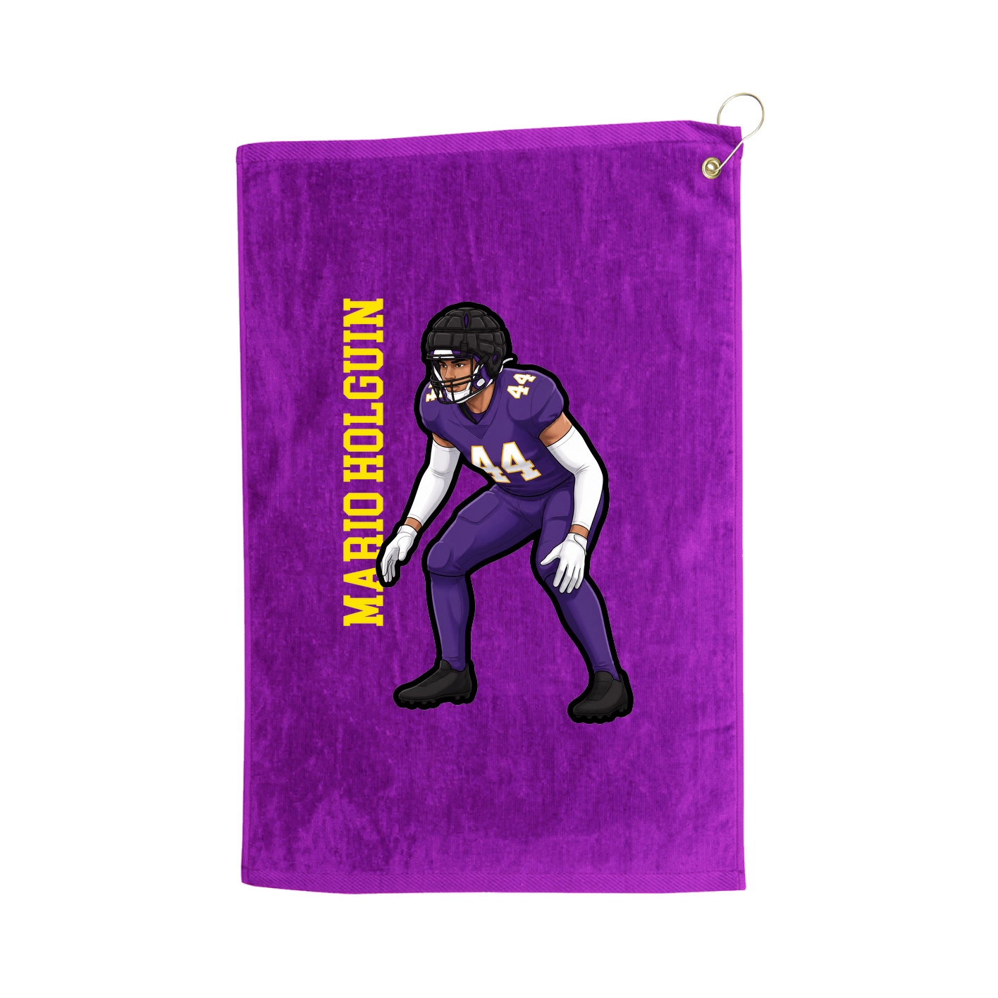 Golf Towel — Name Vertical in Purple