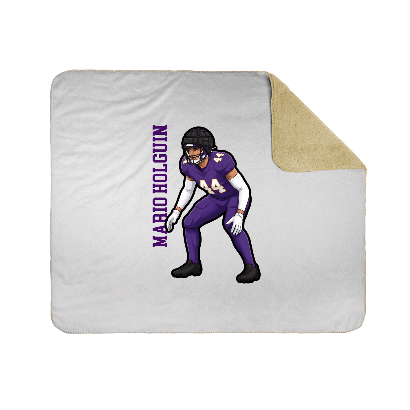 Throw Blanket — Name Vertical in White