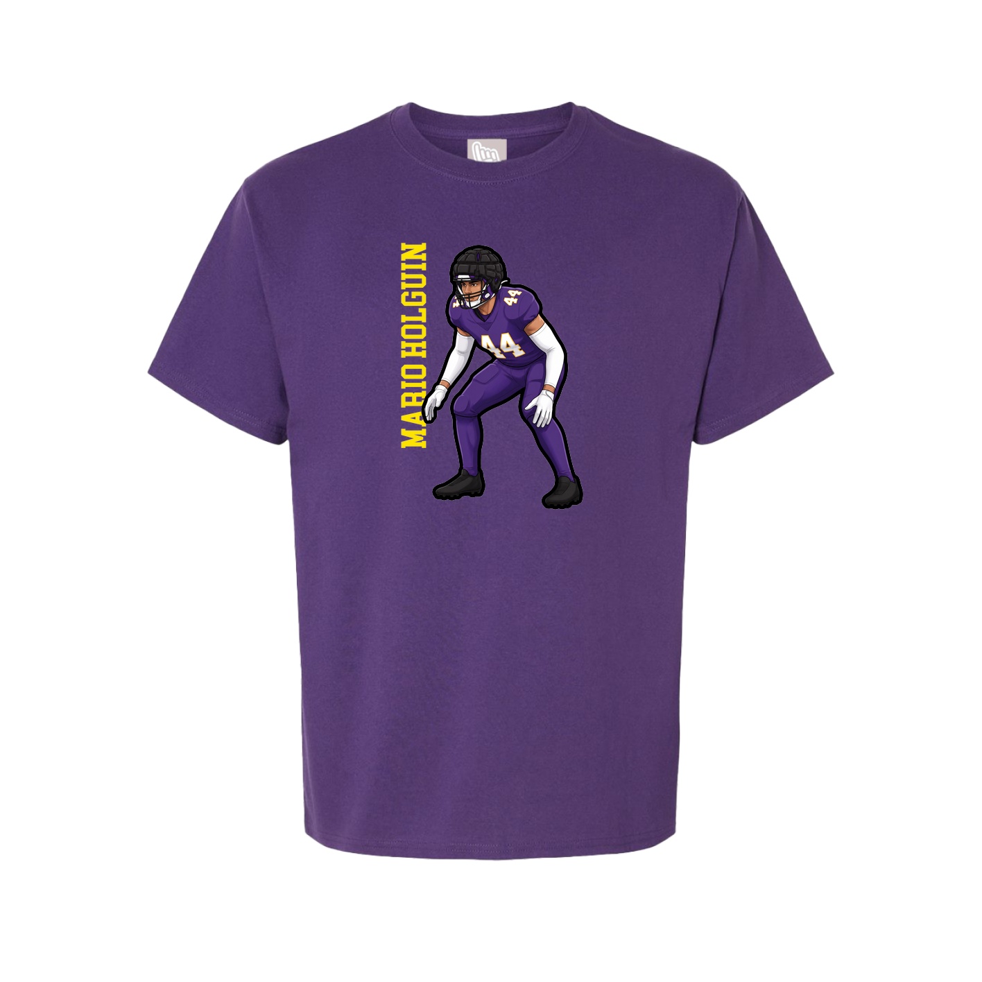 Youth Tee — Name Vertical in Purple