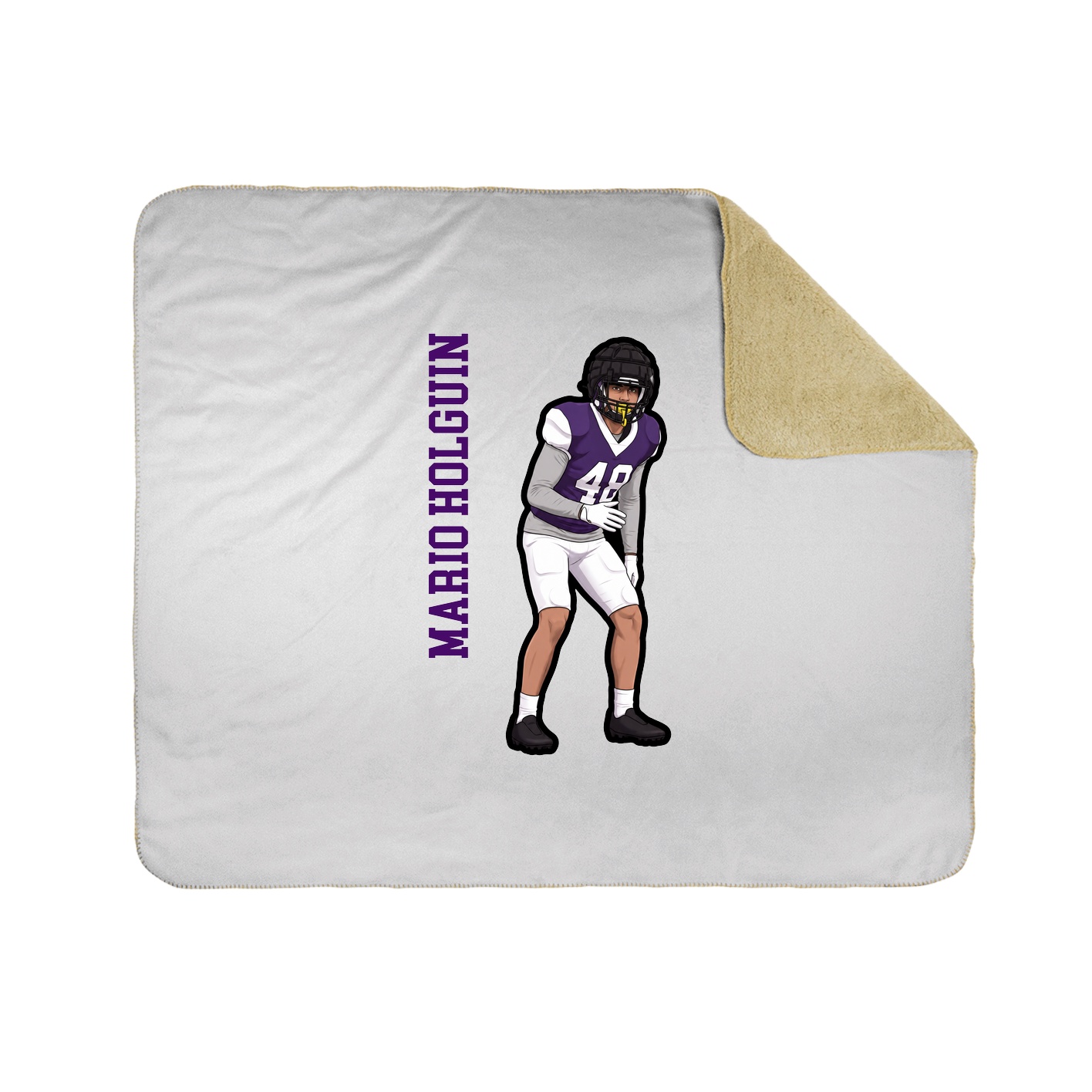 Throw Blanket — Name Vertical in White