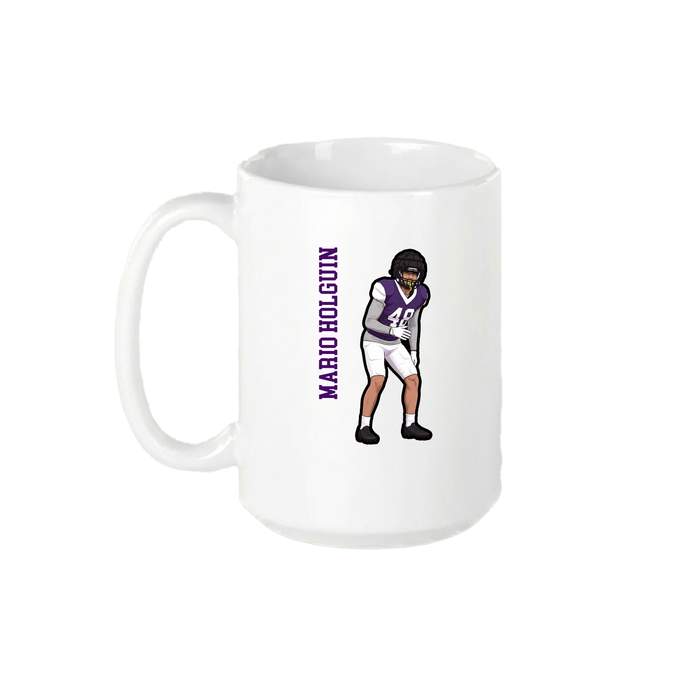 15oz Coffee Mug — Name Vertical in White
