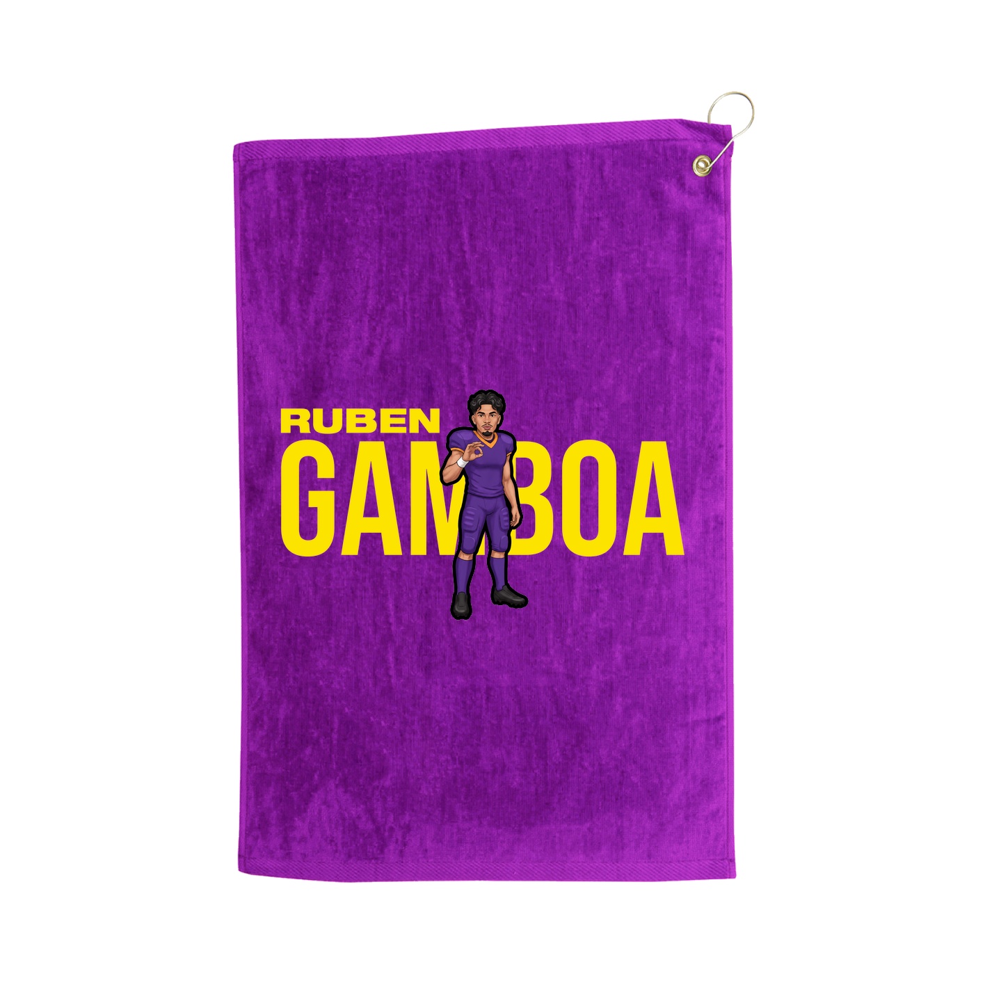 Golf Towel — Player Name in Purple