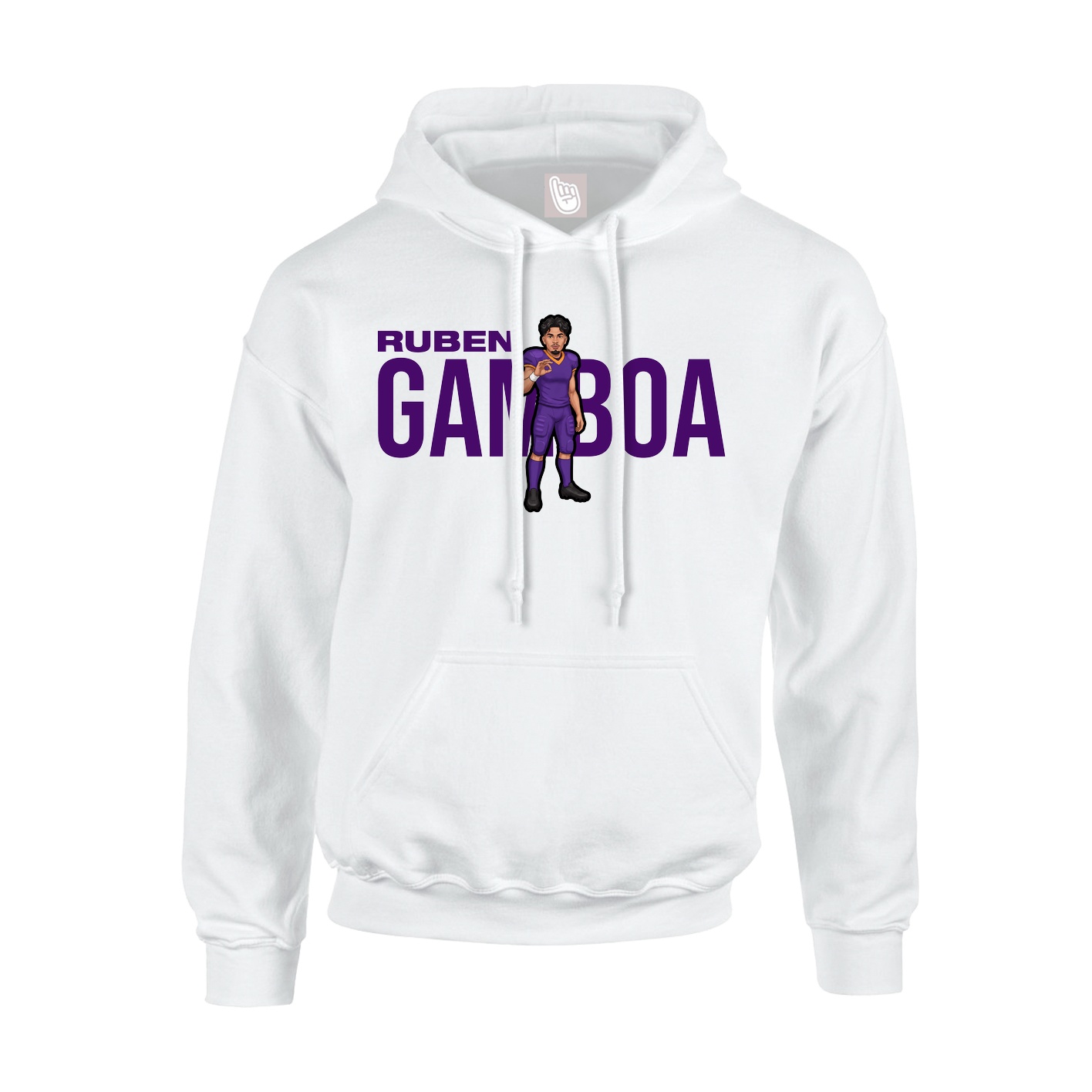 Youth Hoodie — Player Name in White