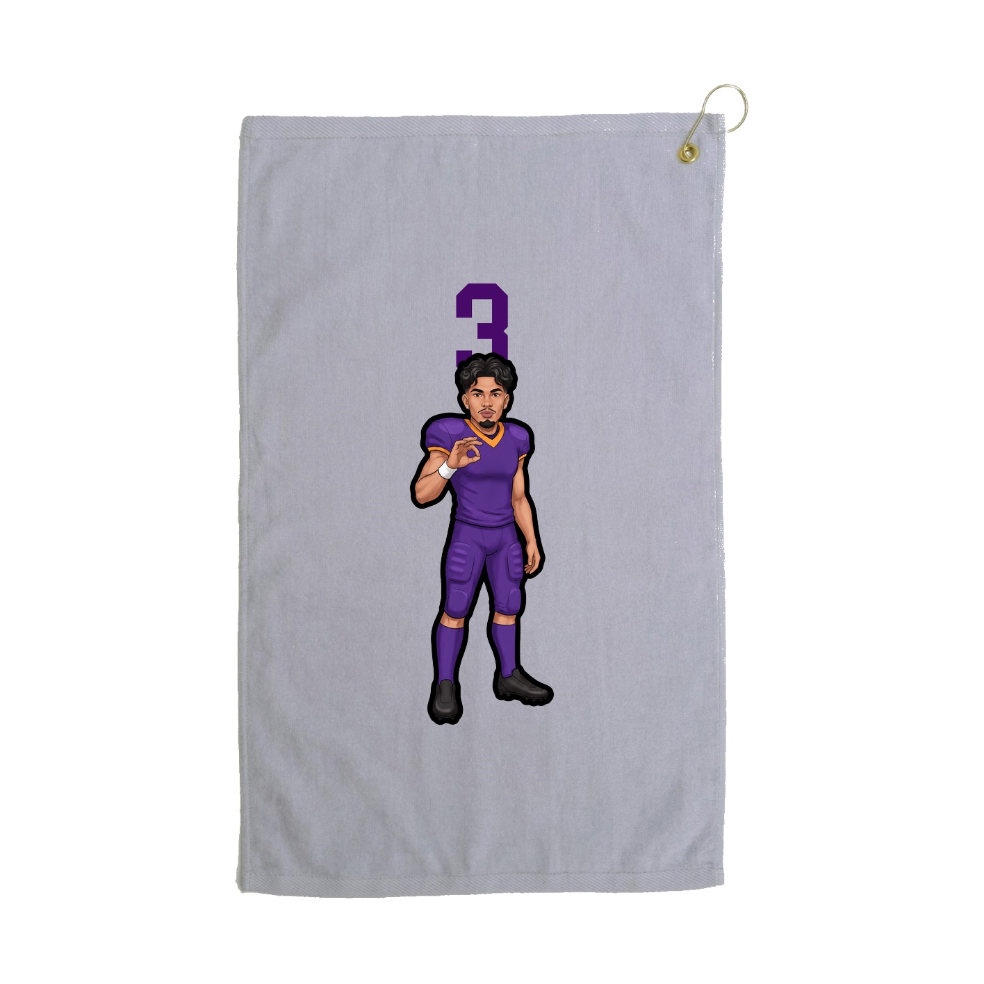 Golf Towel — Number Top in Grey