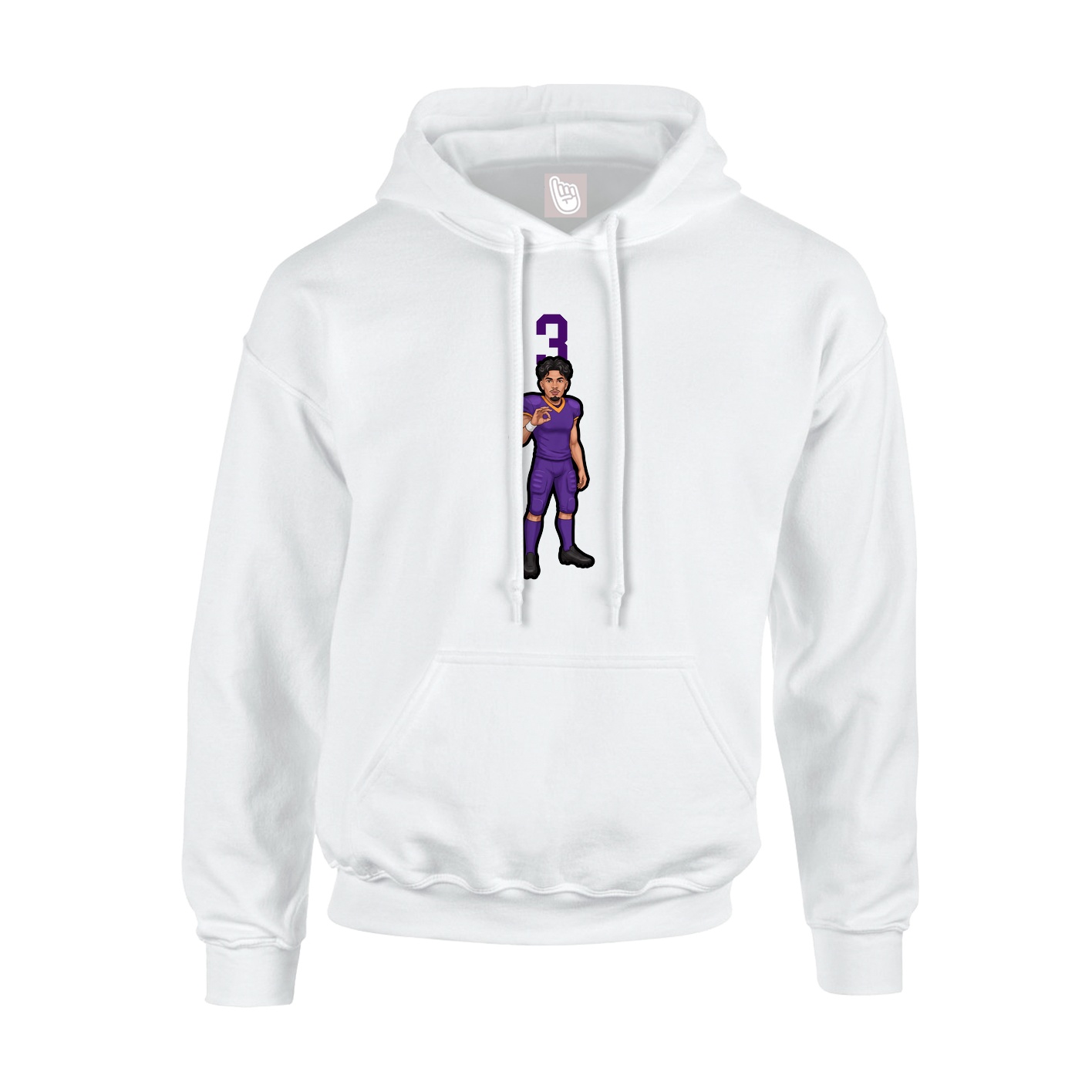 Hoodie — Number Top in White