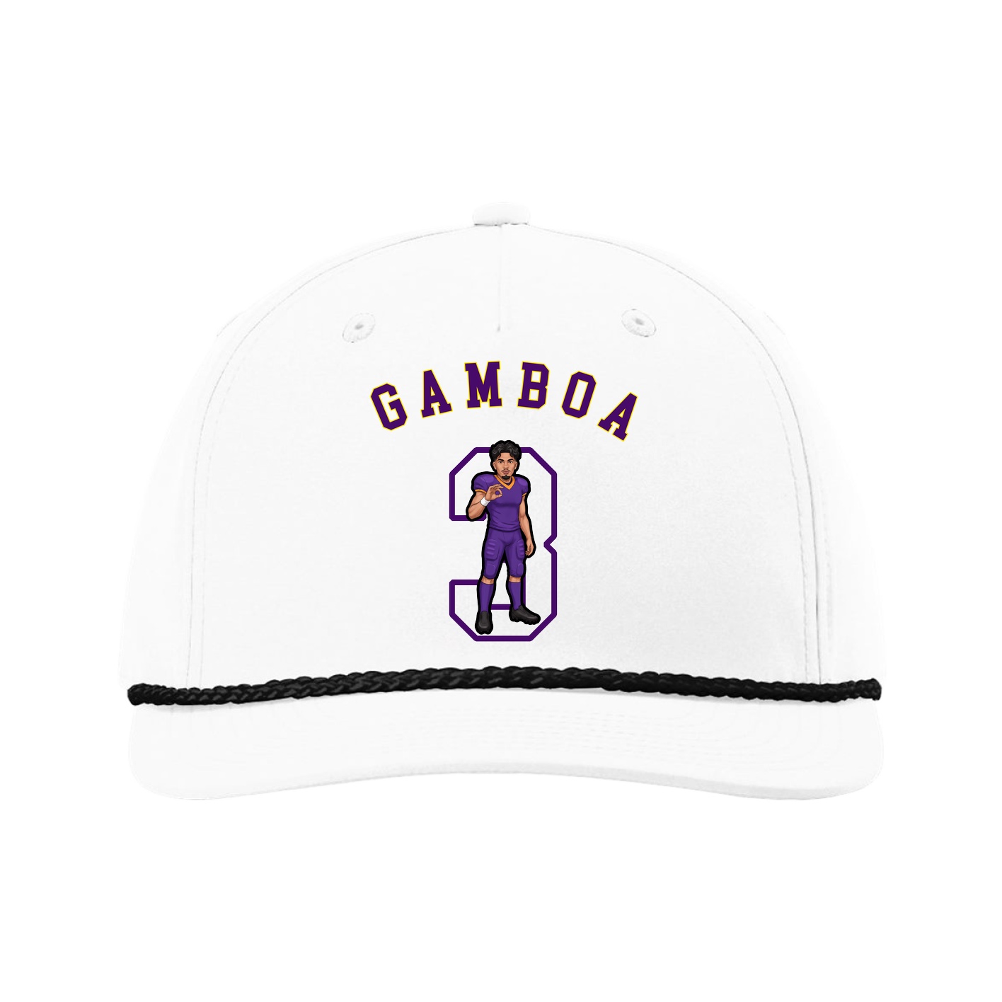 Five-Panel Classic Rope Cap — Shirsey Arch in White