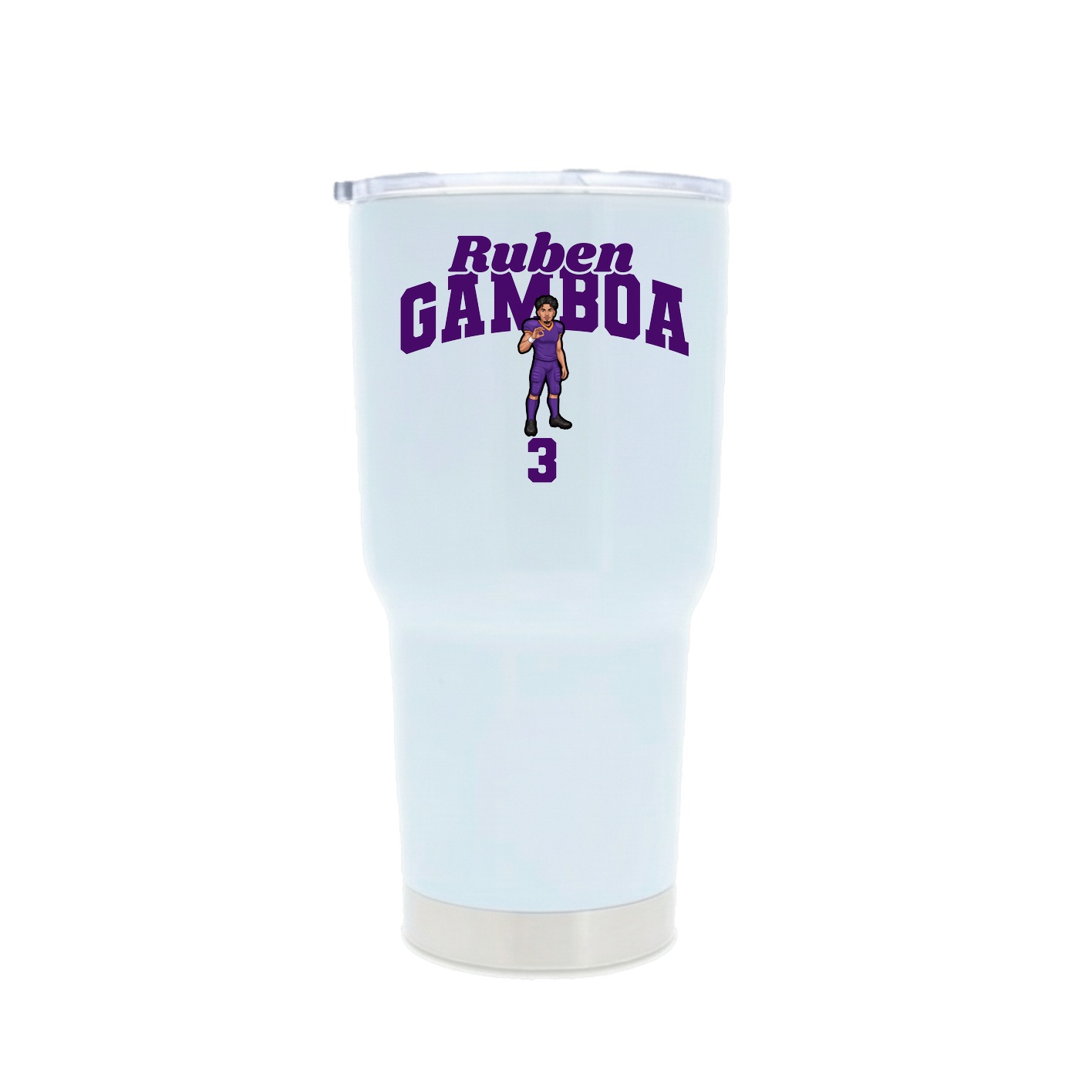30oz Stainless Steel Tumbler — Signature Arch in White