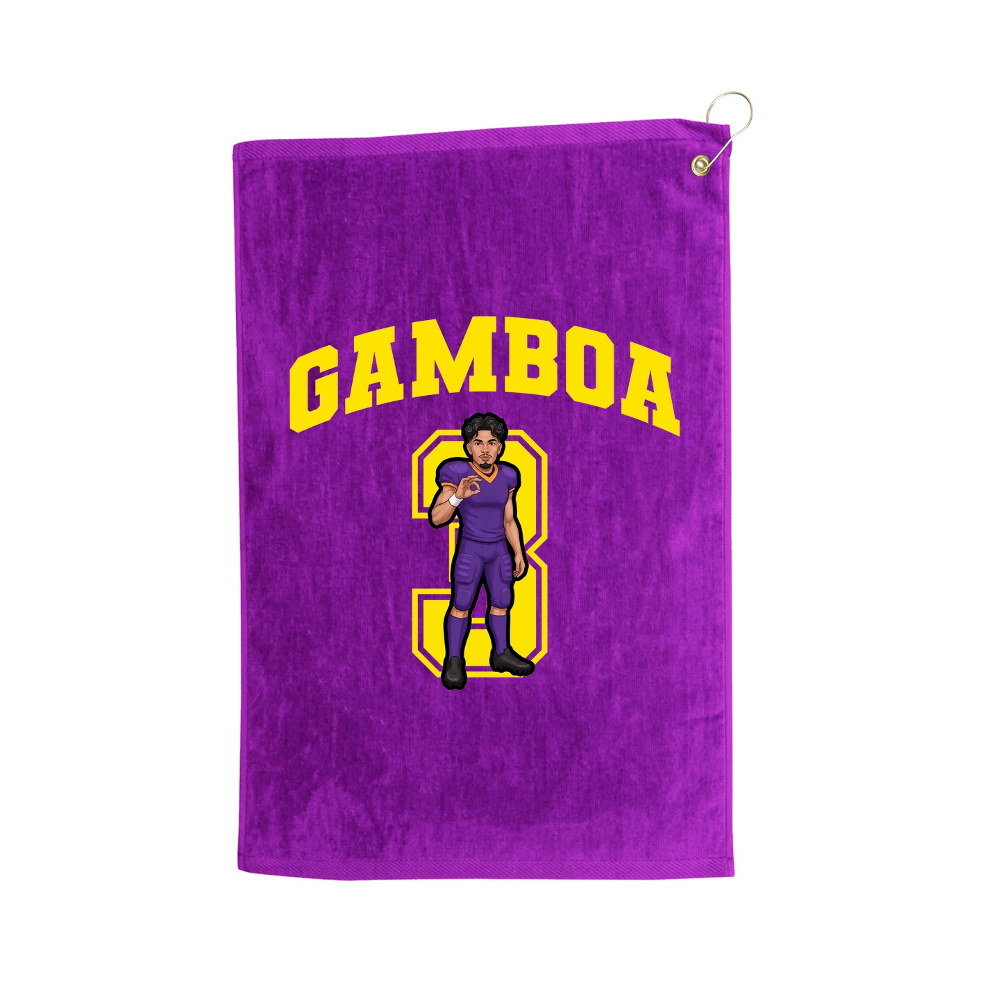 Golf Towel — Number in Purple
