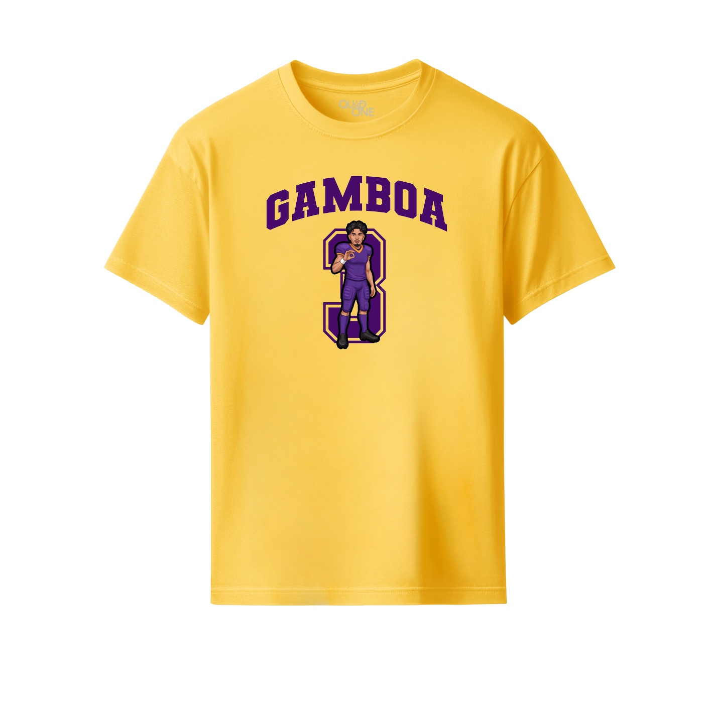 Youth Tee — Number in Yellow
