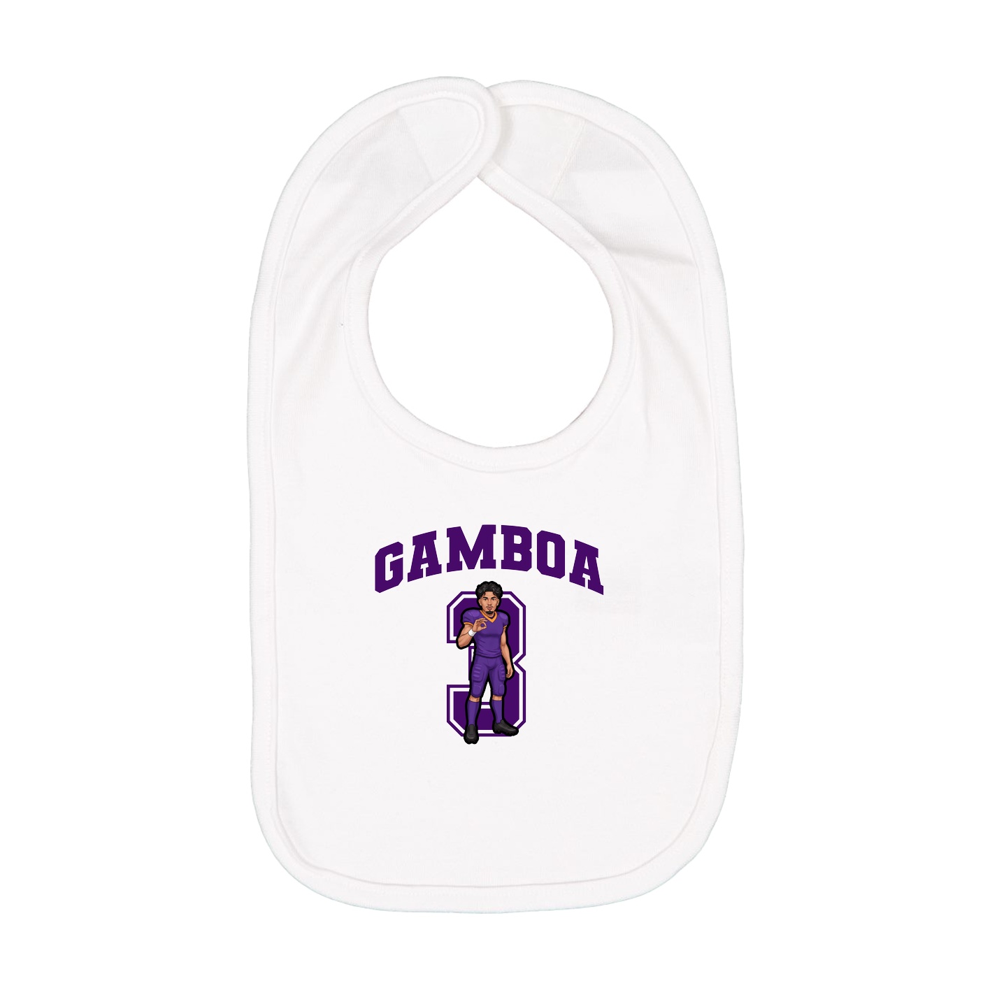 Infant Bib — Number in White