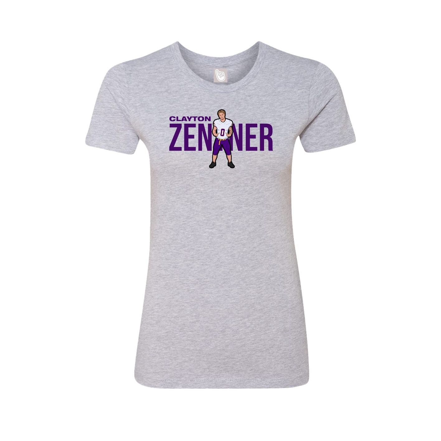 Fitted Women's Tee — Player Name in Grey