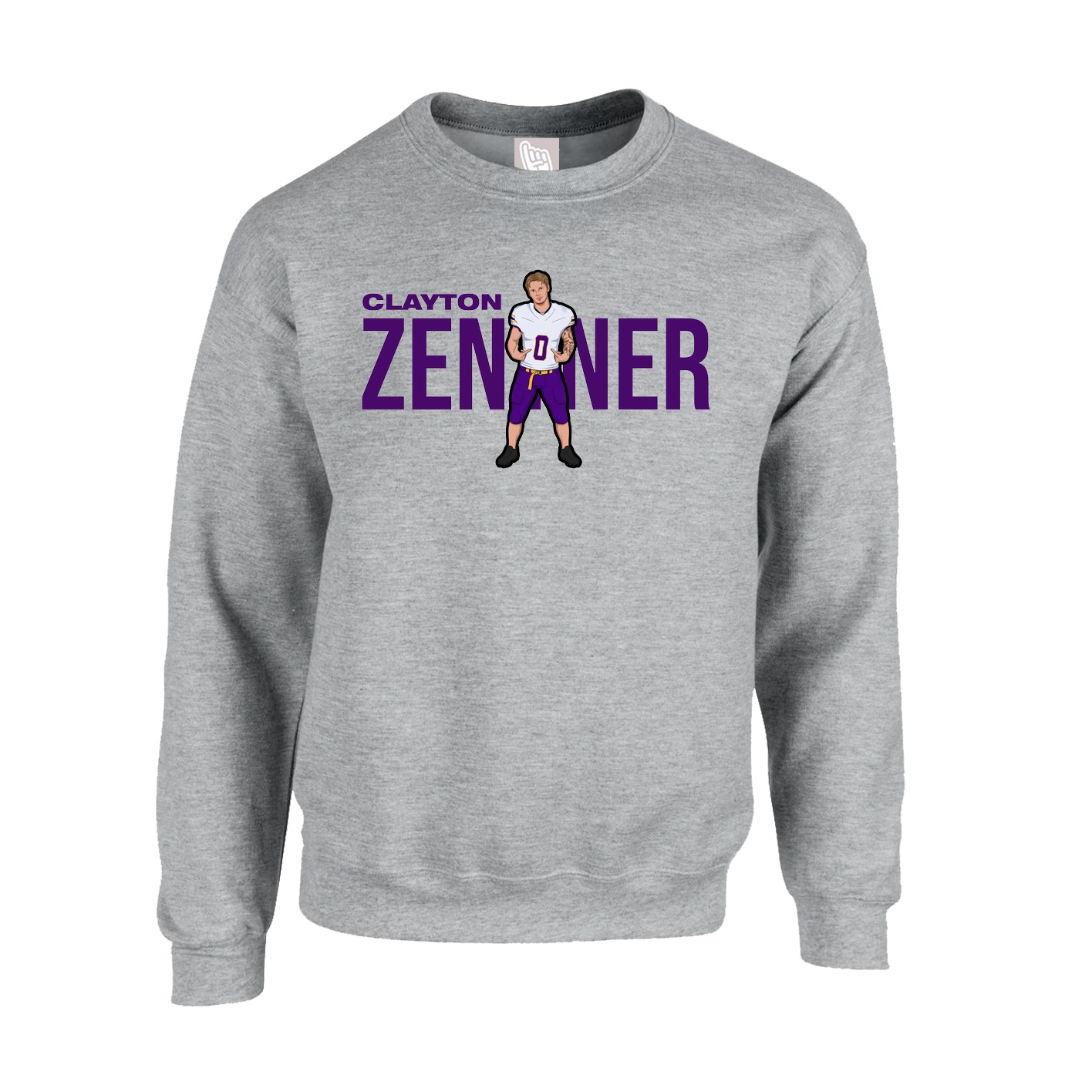 Fleece Crew — Player Name in Grey