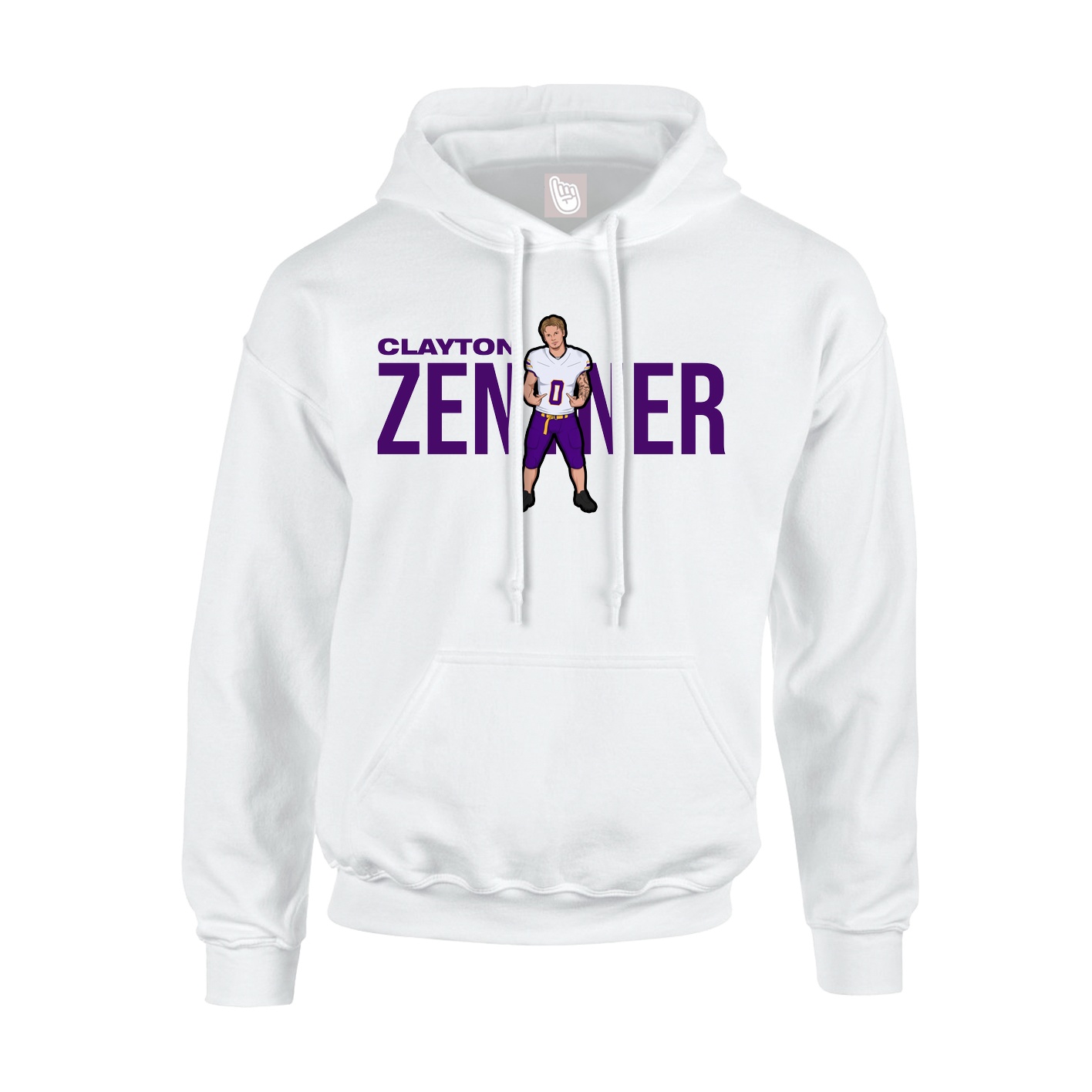 Youth Hoodie — Player Name in White
