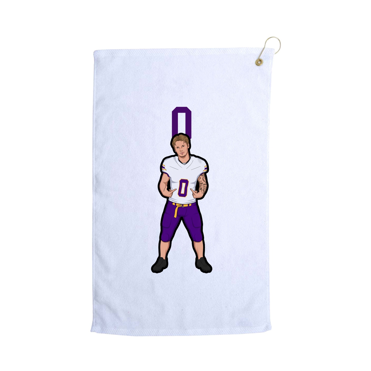 Golf Towel — Number Top in White