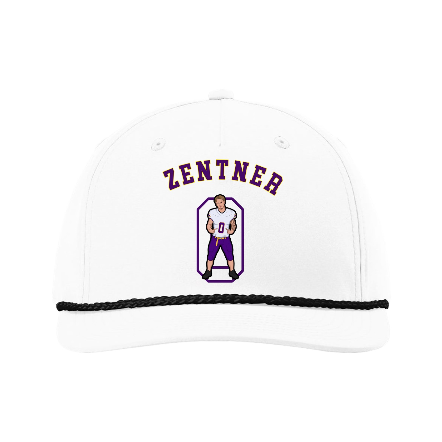 Five-Panel Classic Rope Cap — Shirsey Arch in White
