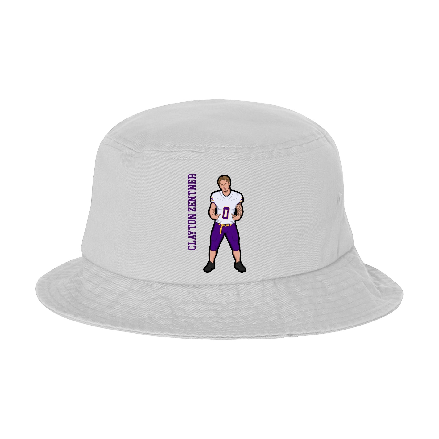 Bucket Cap — Name Vertical in White