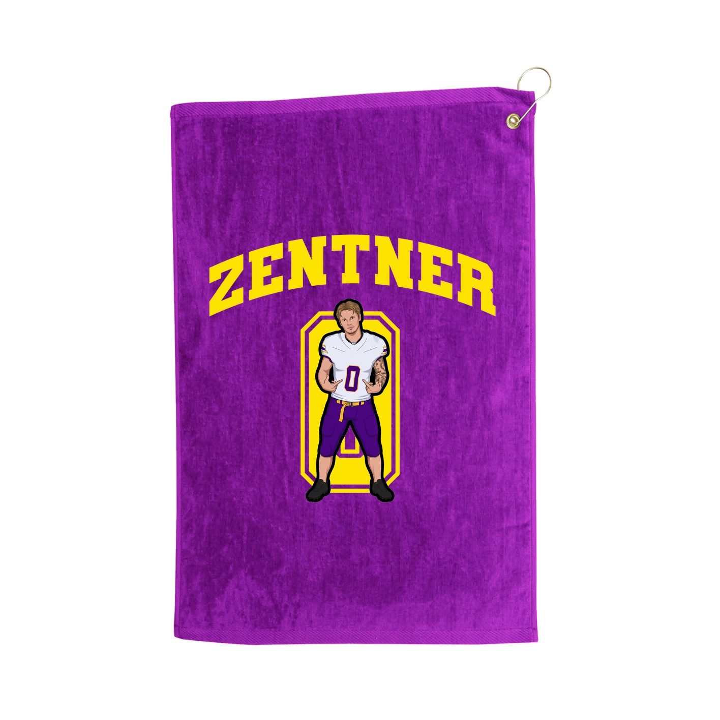 Golf Towel — Number in Purple