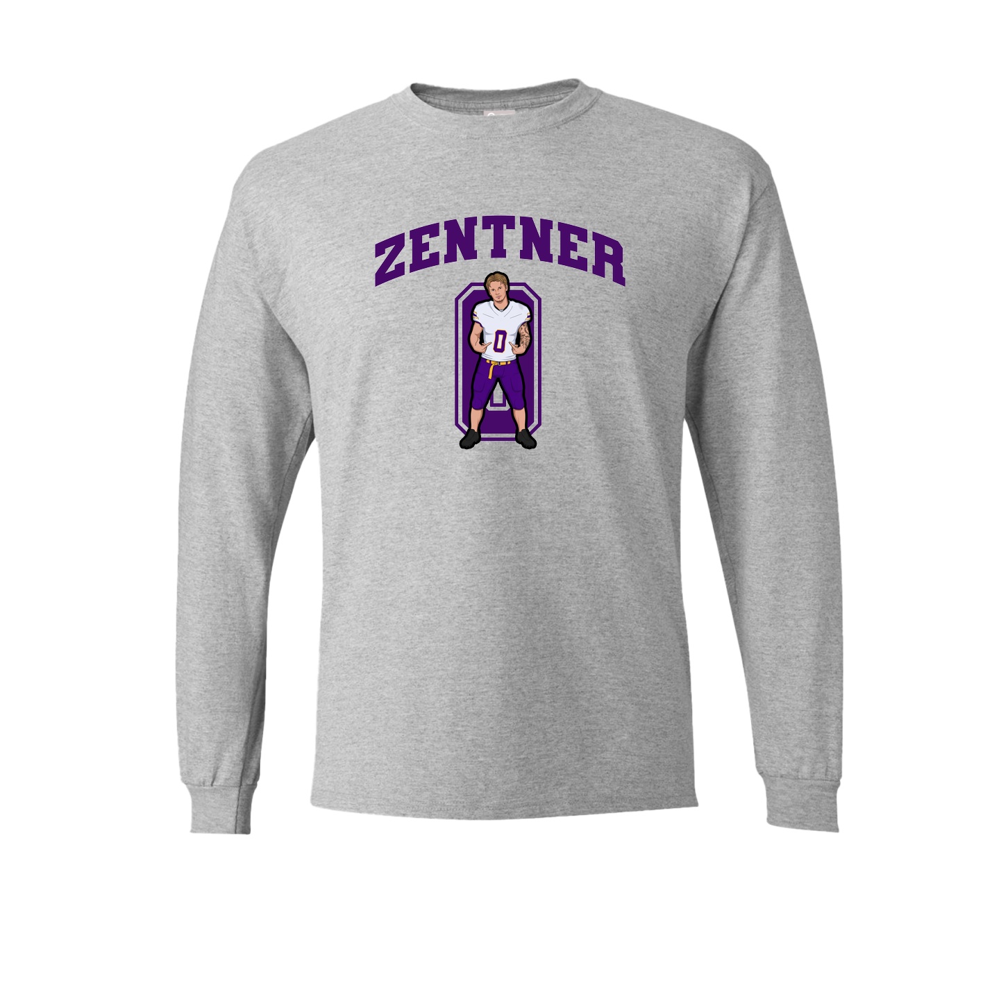 Long Sleeve Tee — Number in Grey