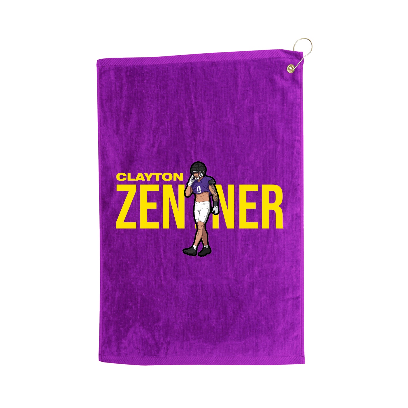 Golf Towel — Player Name in Purple