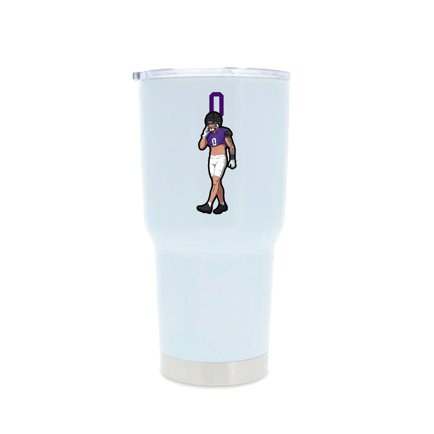 30oz Stainless Steel Tumbler — Number Top in White
